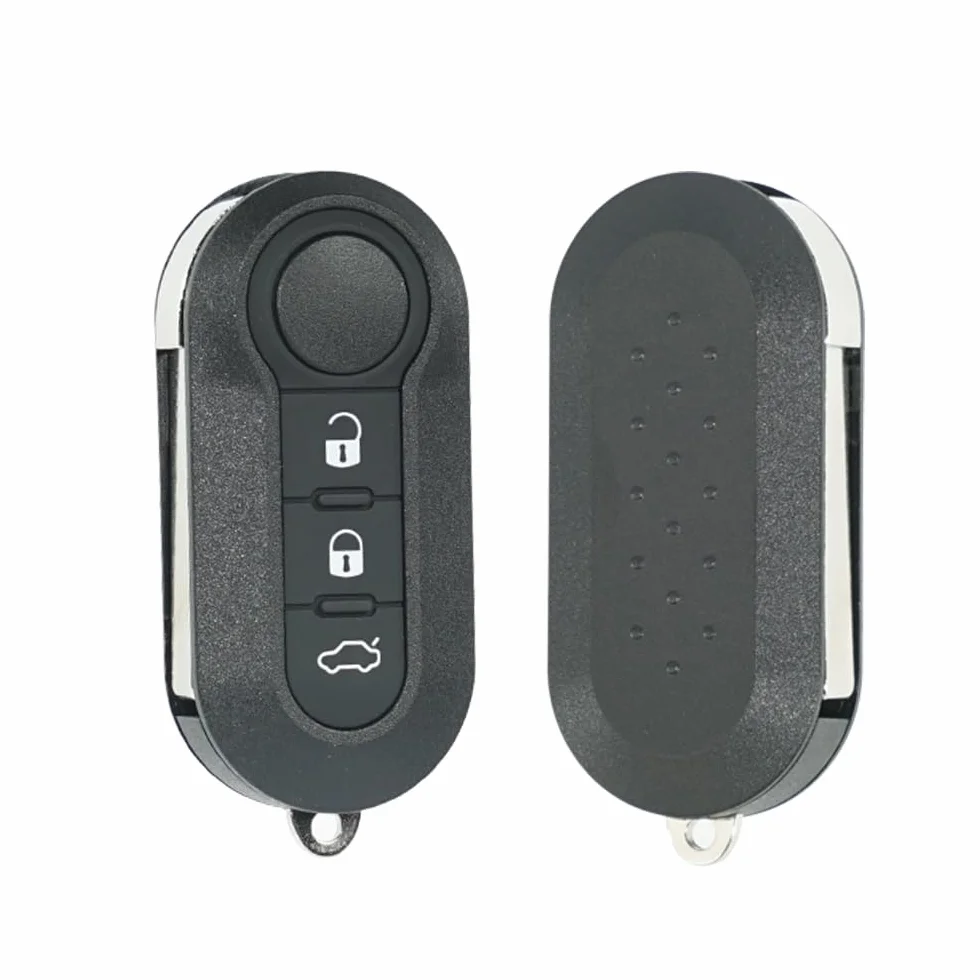 SUPALAND Guscio Chiave di Ricambio 3 Tasti per Telecomando Auto Fiat 500L 500 Punto Evo Grande Bravo Panda Ducato Lancia con Cacciavite e Catena Portachiavi