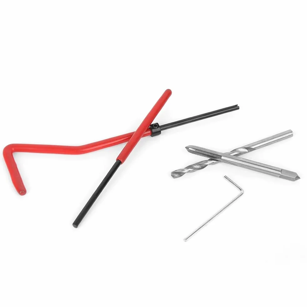 Tbest Kit di Riparazione Filettatura M4, 25 Pezzi con Scatola di Plastica