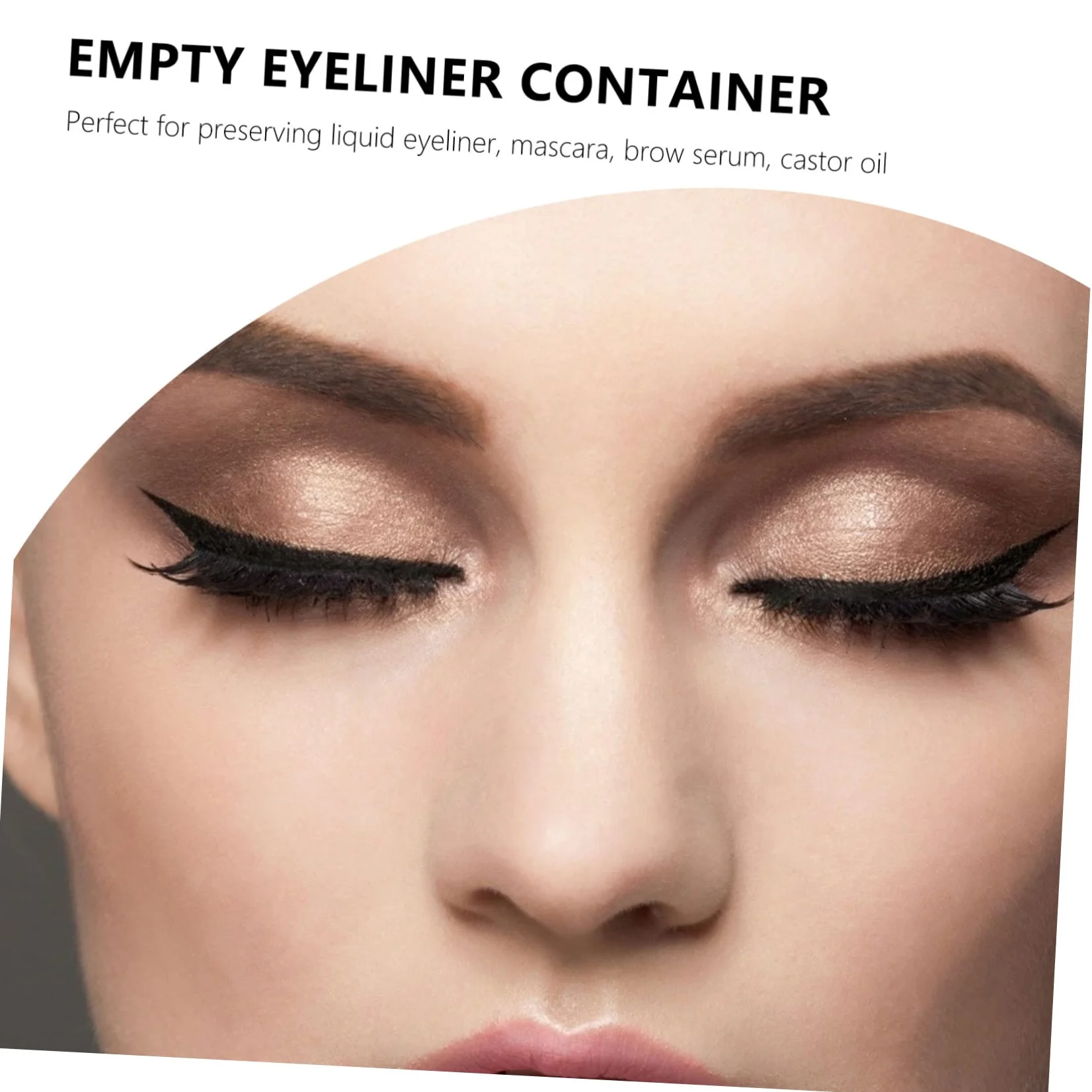 Set da 5 Tubetti Vuoti per Eyeliner 1ml in Plastica Color Oro Ricaricabili e Leggeri per Rivenditori di Cosmetici