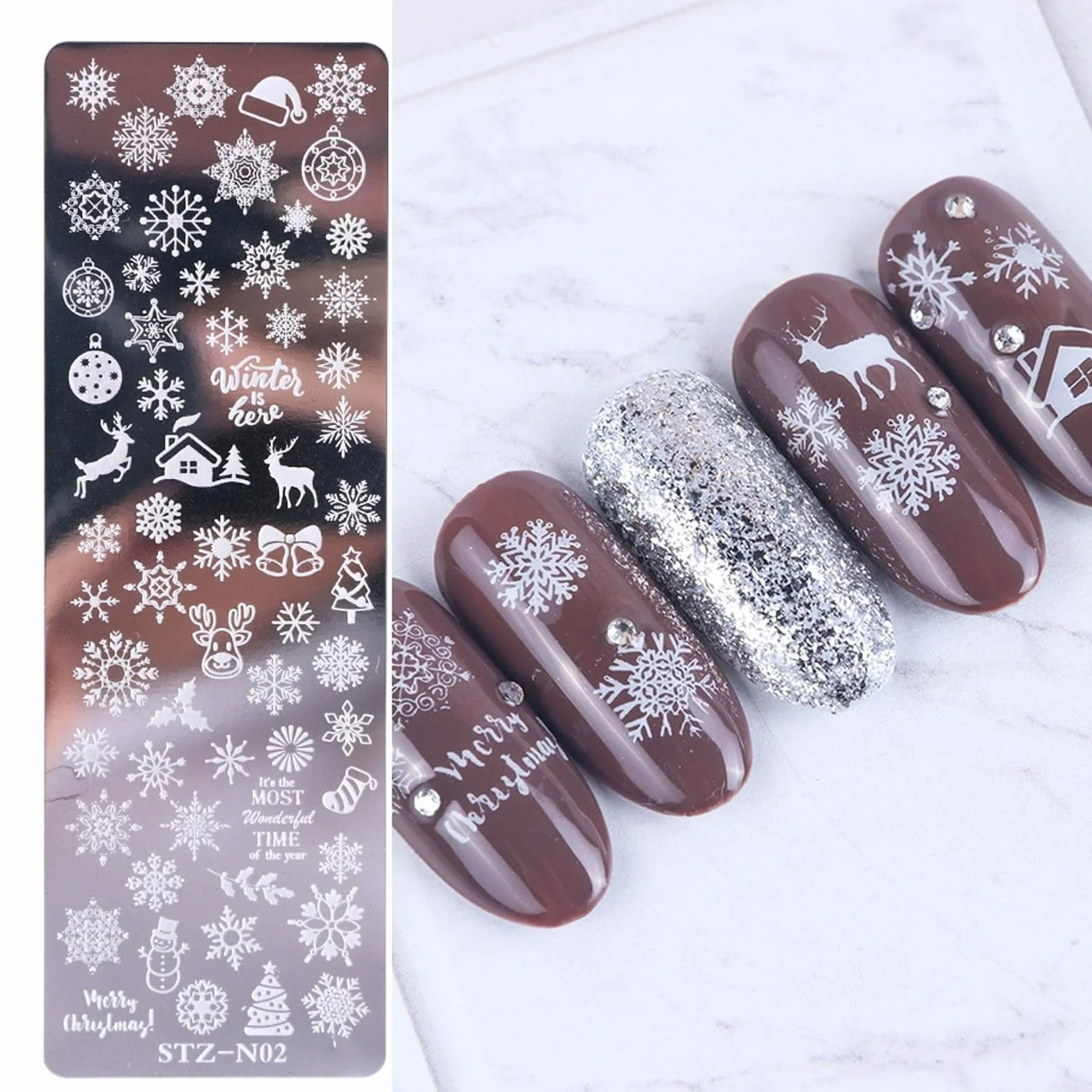 6pcs Set di Nail Art Stamping, Nail Template Piastra per Unghie,Mescolare Unghie Piastre Manicure Nail Piastra, UnghieTimbro Scraper Piatti Templates