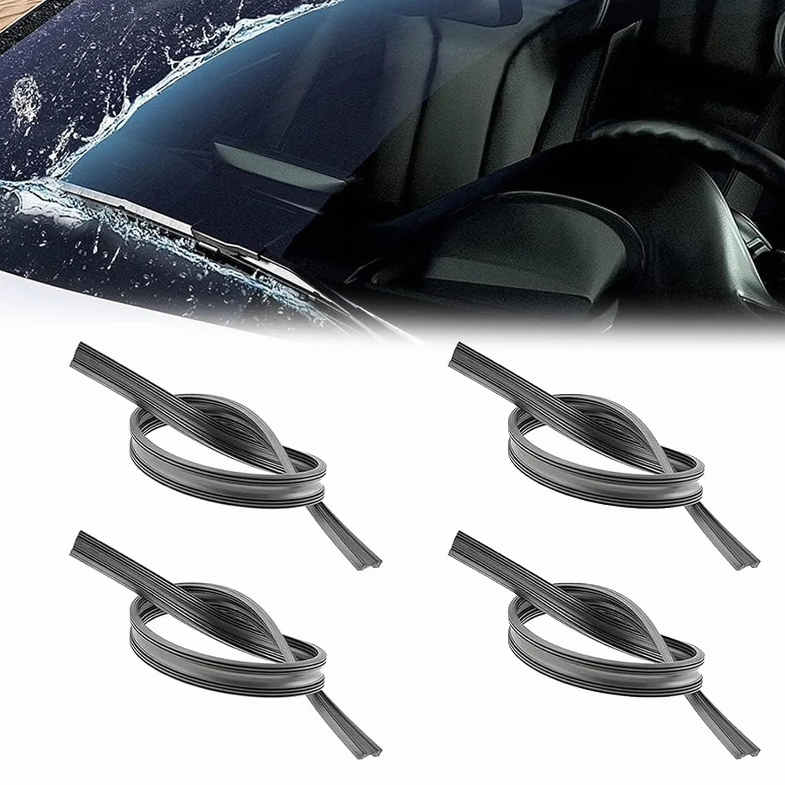 Gomma tergicristallo universale 700 mm 4 pezzi ricambio auto