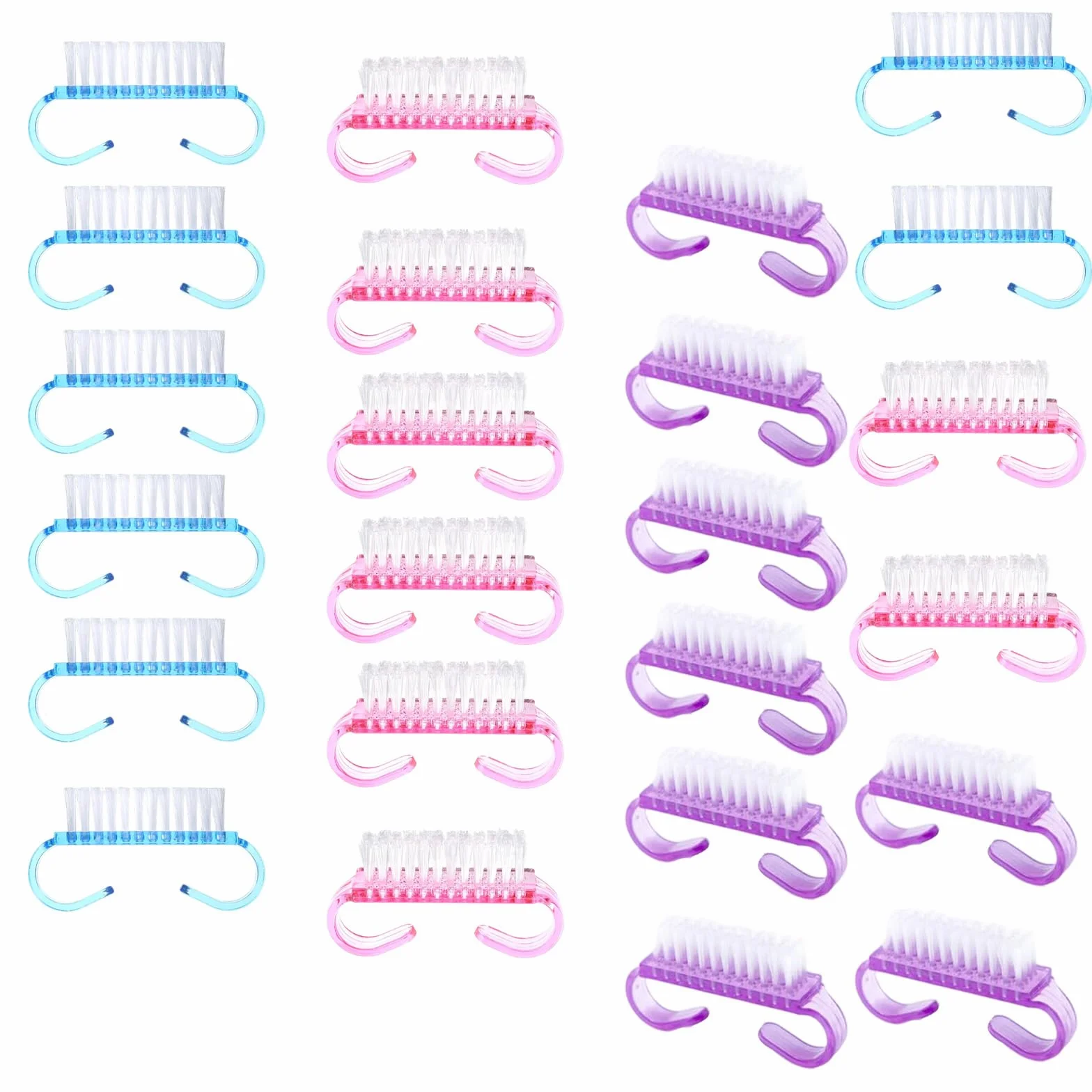 24 Pezzi Spazzola Per Unghie Spazzola Per Il Lavaggio Delle Mani con Manico in Plastica Lavaggio Di Mani Spazzolino Per Pulizia E Pulizia Delle Unghie(Viola, Rosa, Blu)