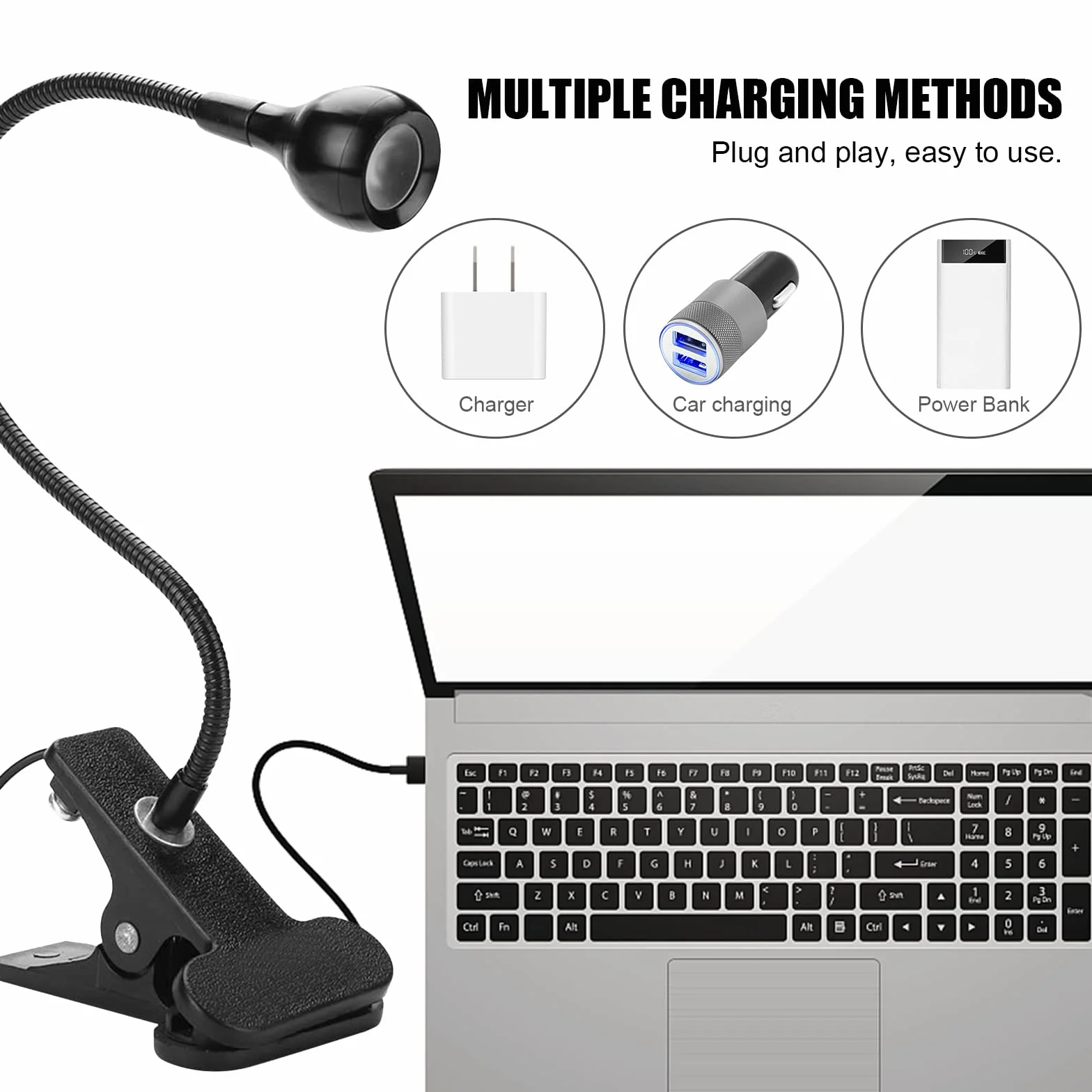 Lampada UV Unghie Gel 3W LED USB Lampada di Essiccazione UV per Gel Resina e Colla UV con Clip e Interruttore,Professionale Lampada Led Unghie Adatto per Manicure Indurimento Resina Nero