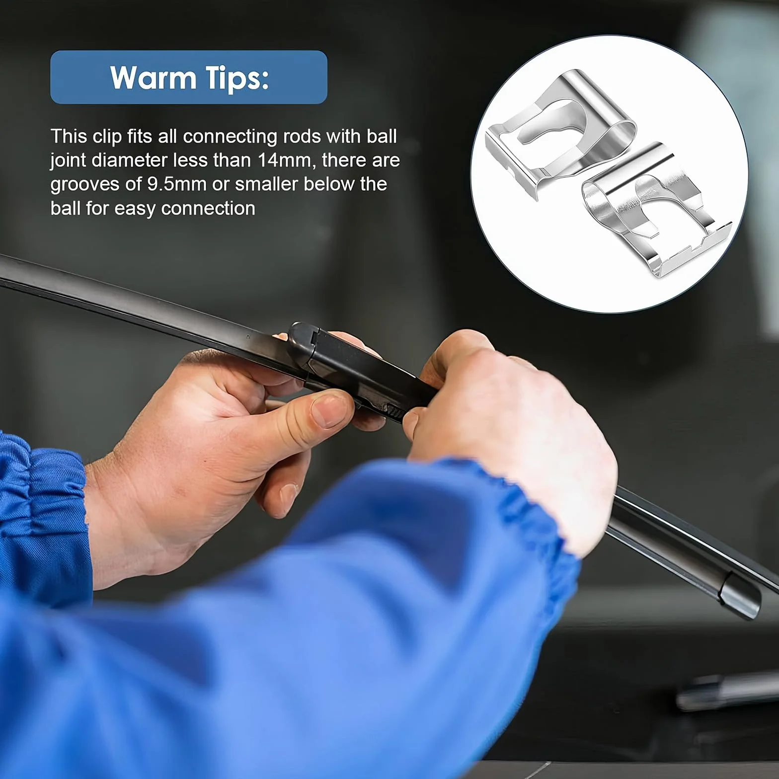 Clip Tergicristallo Punto Ricambio Giunto Motorino Kit Riparazione Collegamento Argento 6 Pezzi