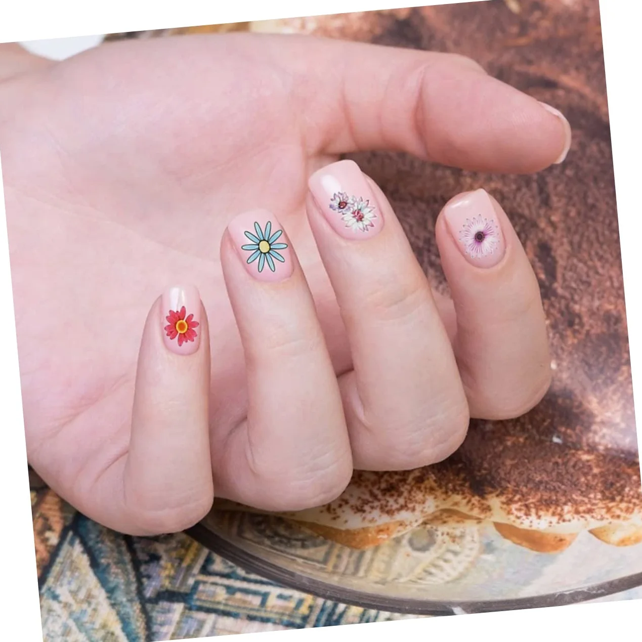 3 Set Adesivi Unghie Fiori Autoadesivi Decorazioni Nail Art Per Manicure Diy Facile Applicazione Per Principianti E Professionisti Per Quotidiana 5 Fogli*3