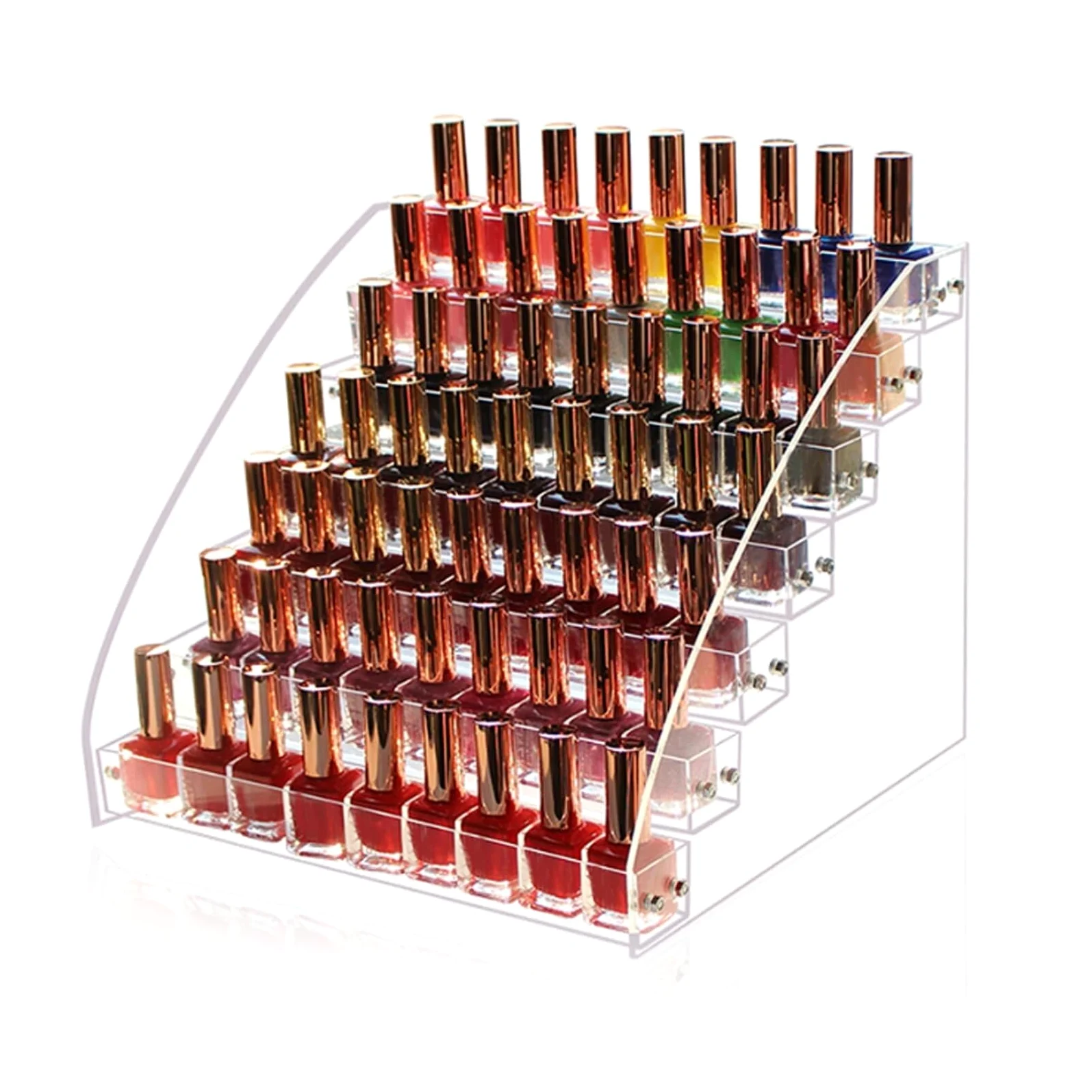 Porta Smalti Scatola Portaoggetti for Rossetto, Espositore da Tavolo in Plastica Trasparente Valigetta Custodia