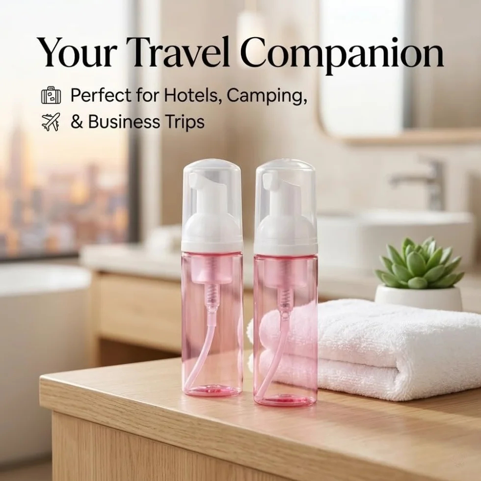 3 Pezzi Flaconi Dispenser Schiuma Vuoti, 60ml Boccette in Plastica PET con Pompa, Perfetto per Viaggi e Uso Quotidiano, Contenitori Ricaricabili e Ermetici