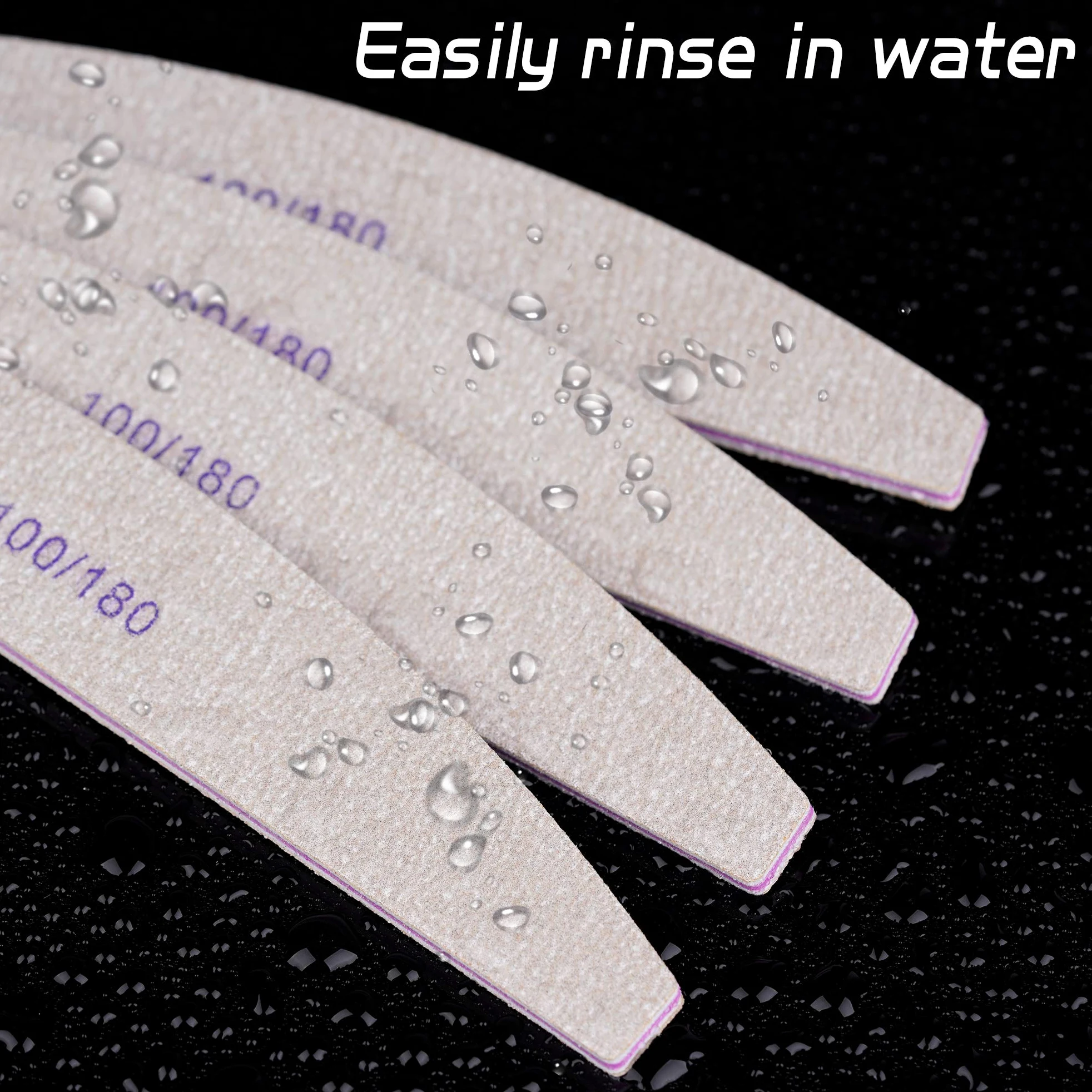 32 lime per unghie, grana 100/180, per unghie in gel di estensione e acrilico su entrambi i lati, lavabili, strumenti professionali per manicure per la cura delle unghie e lo styling.