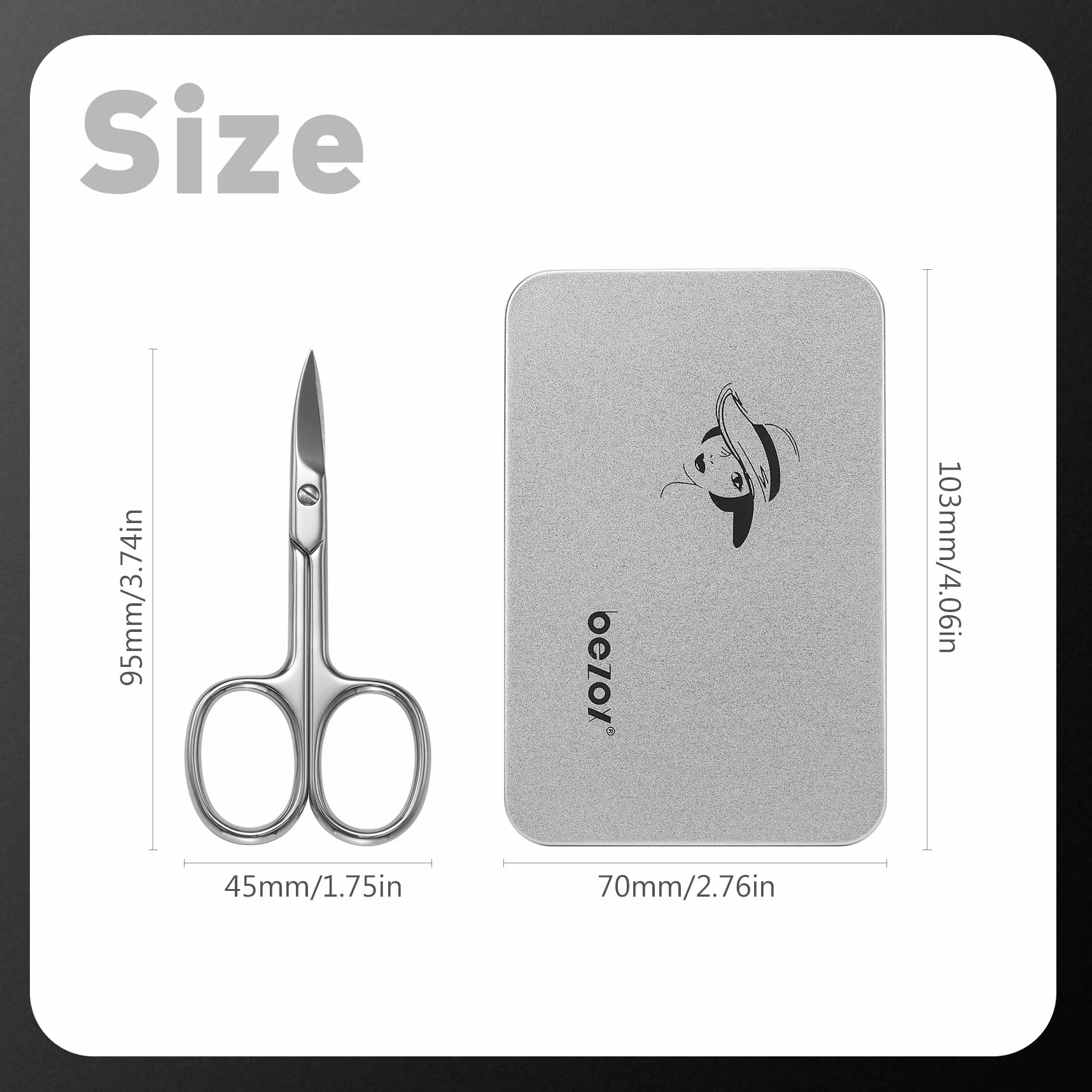 Forbici professionali per unghie in acciaio inox lama curva manicure pedicure