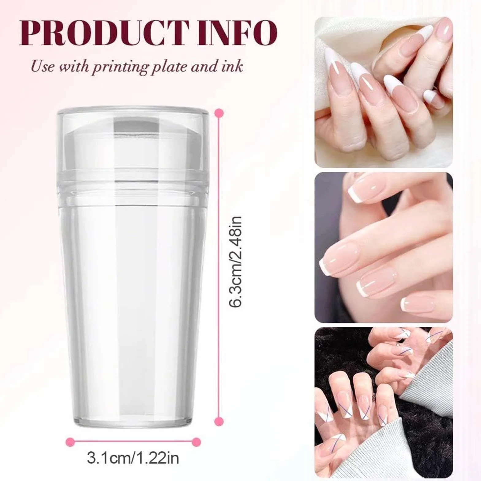Kit Di Timbri Per Unghie Con Punta Francese In Silicone Stampo Per Unghie In Silicone Trasparente Strumento Di Stampa Per Nails Per Ragazze Manicure A Casa Salone D'arte Fai Da Te