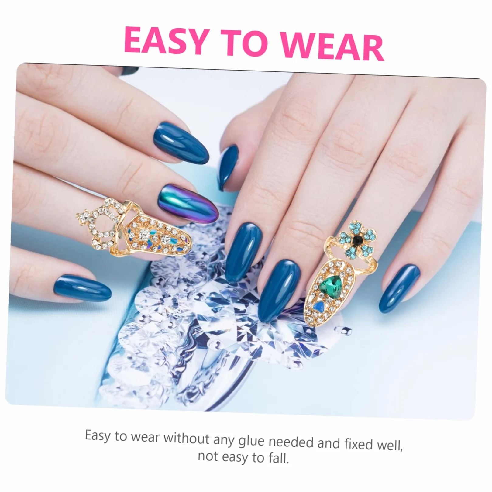 Healeved 36pezzi Anelli Per Unghie Manicure Decorazioni Fashion Accessori Per Unghie Artistiche Per Adulti e Design Elegante e Facile Da Indossare