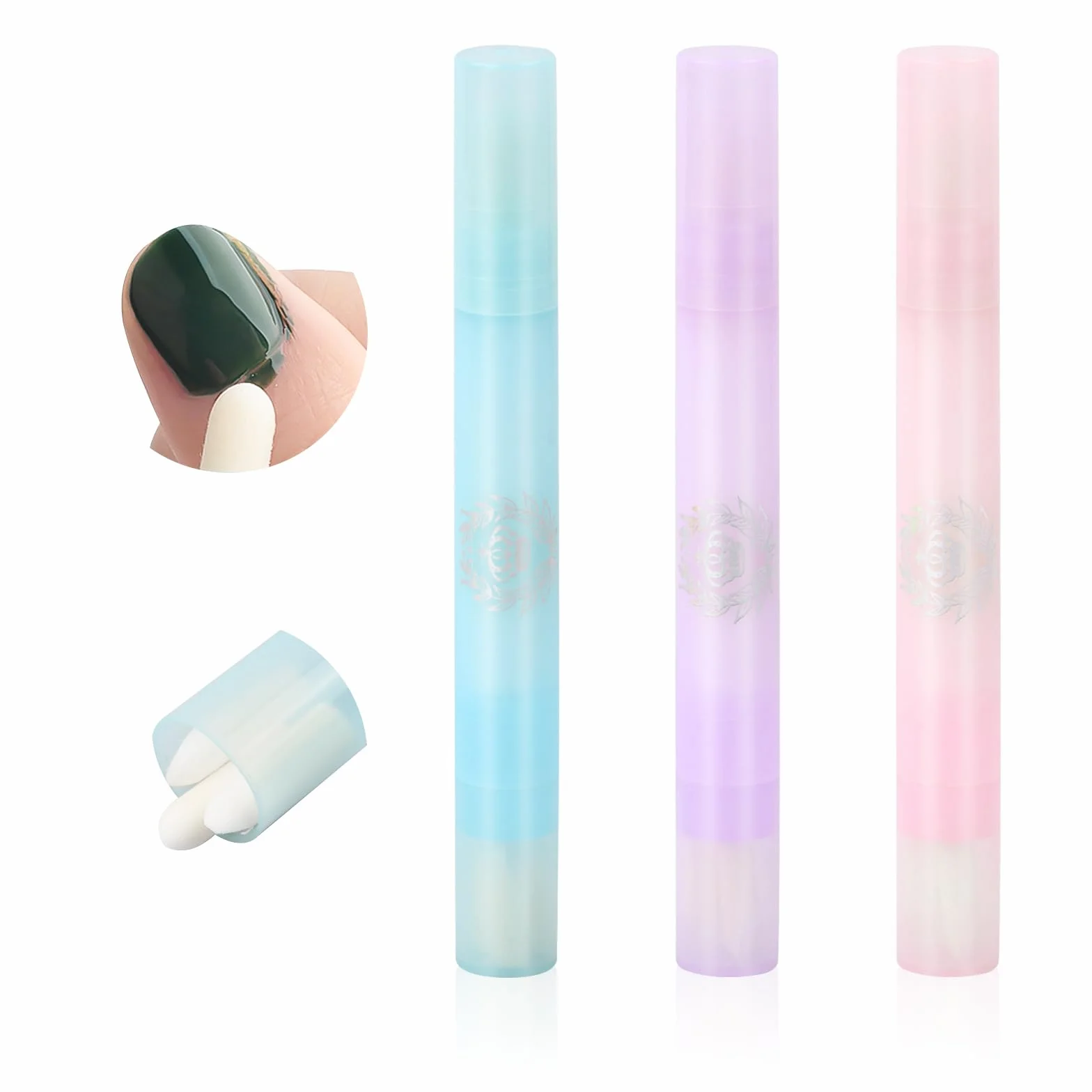 Dokeno 3 Pezzi Penna Correggi Smalto per Unghie Senza Remover Penna Correttore Manicure Rimozione Smalto per Unghie Cancellazione Degli Errori Strumento per Manicure con 9 Punte di Ricambio