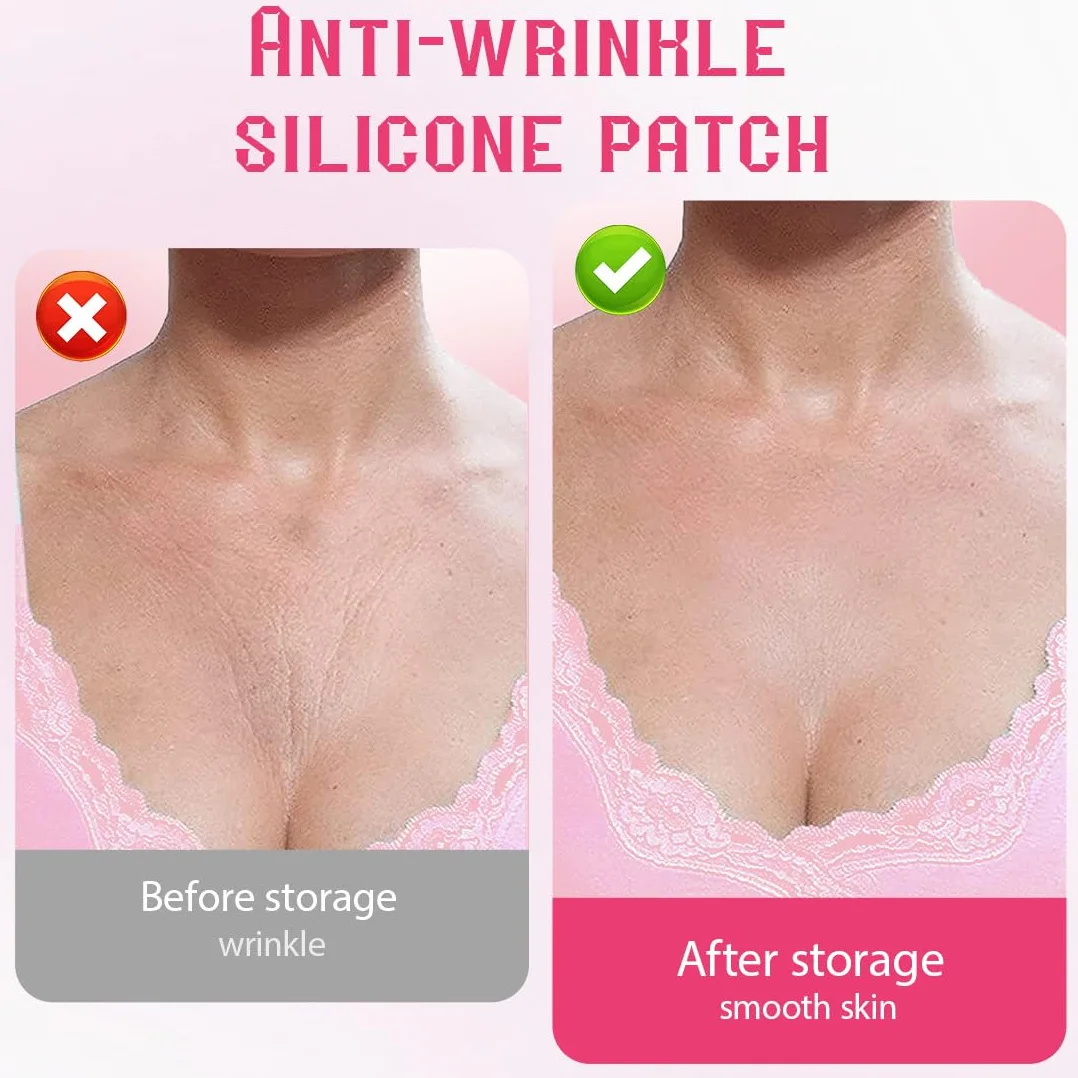 2 Pezzi Cuscinetti per Petto in Silicone, Tamponi Antirughe del Torace, Cerotto Silicone, Copricapezzoli Silicone, Cerotti Antirughe in Silicone Riutilizzabili, per Donne Ragazze
