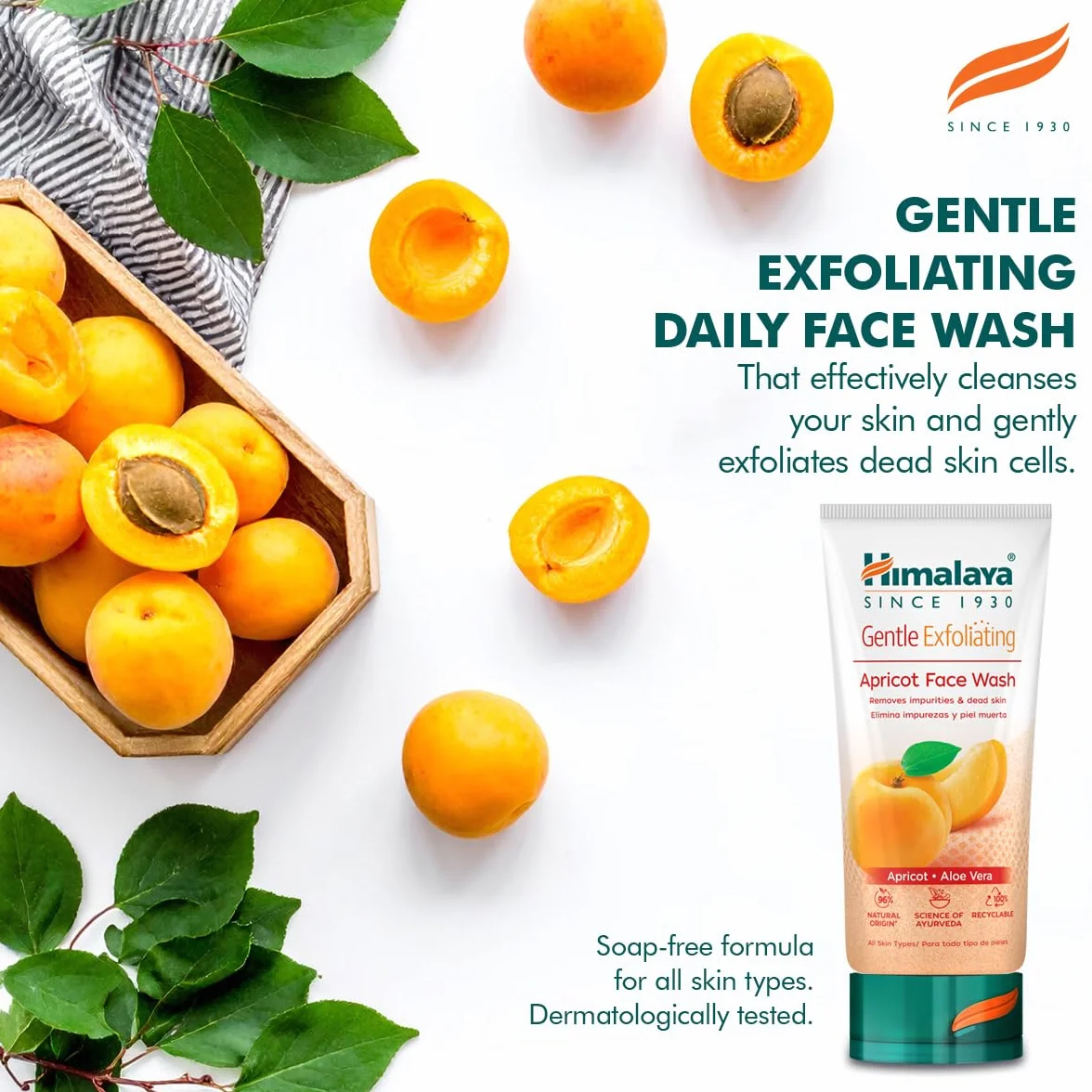 Himalaya Gentle Exfoliating Daily Face Wash with Herbal Actives Apricot, Neem, and Lemon | Cleanses Skin Effectively, Moisturizes, Exfoliates Gently, Suitable for all skin types -150ml