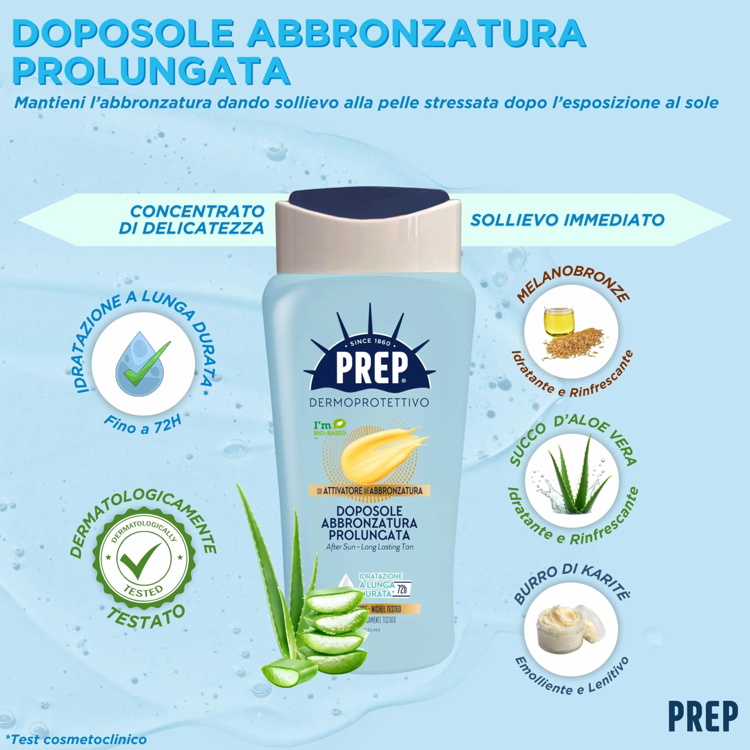 PREP Crema Abbronzatura Prolungata Doposole Idratante Attivatore Abbronzatura 200 Ml