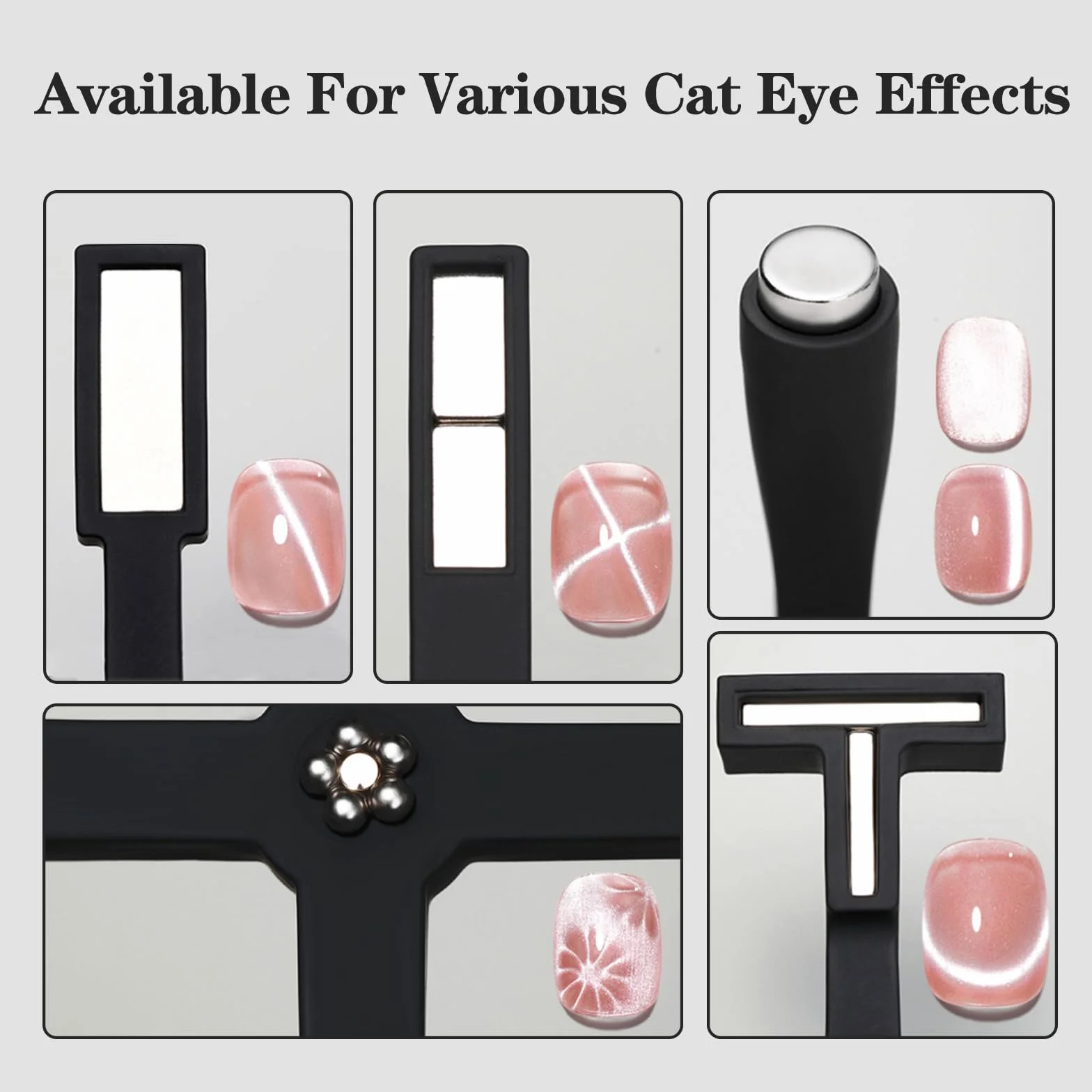 Nail Art Magnet, Penne Magnetiche per Occhi di Gatto Multifunzione Aggiornate 5 in 1 con Custodia Protettiva in Silicone,Magnete Unghie Cat Eye a Forte Aspirazione per Smalto Occhi di Gatto