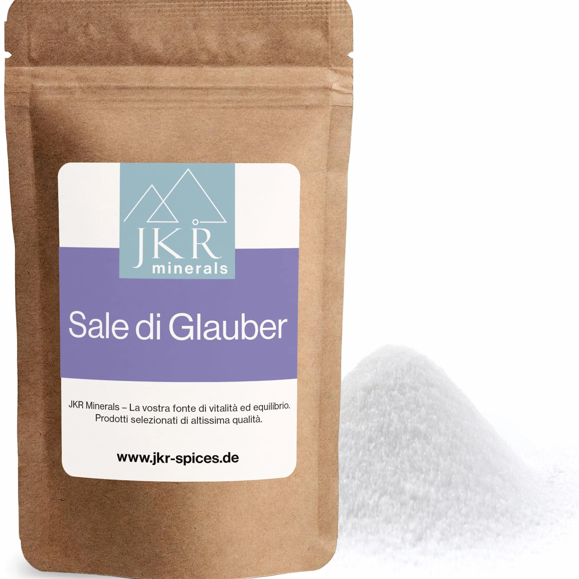 JKR Minerals Sale di Glauber 450g | Sale Glauber per uso alimentare | Solfato di sodio per uso alimentare | Na2SO4 in sacchetto richiudibile a emissioni zero di CO²