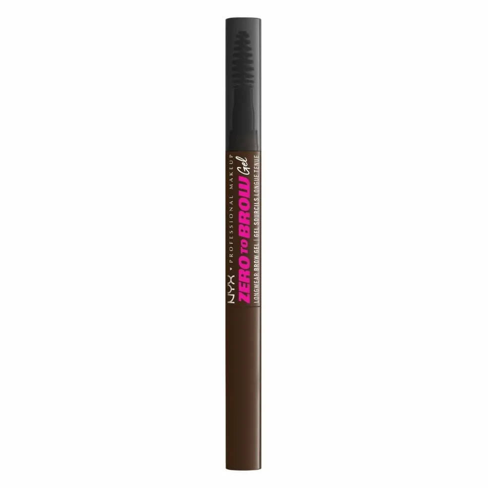 NYX Professional Makeup Gel Per Sopracciglia, Effetto Naturale, Tenuta Fino a 2 Giorni, Transfer Resistant, Applicatore e scovolino, Zero to Brow, Tonalità: ESPRESSO
