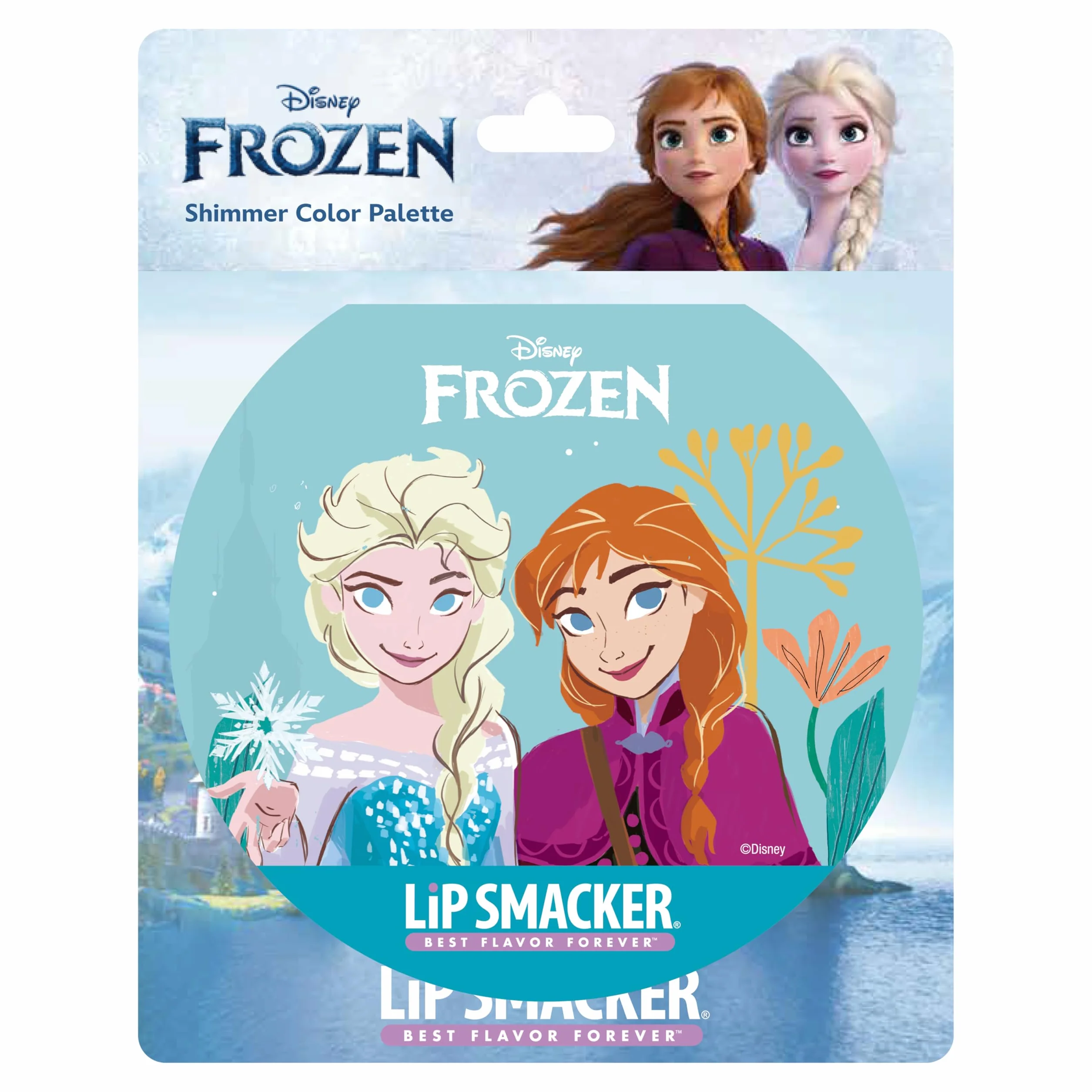 Lip Smacker Frozen Shimmer Color Palette, Set Trucchi Bambina di Frozen in 12-Pezzi, Creme Scintillanti, Pennelli per Fard e Trucco, Trucchi Bambina per un Divertimento Senza Fine, Regali Frozen