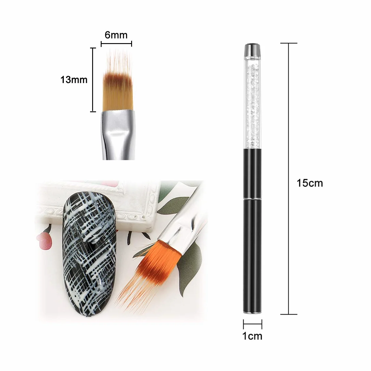 Set di 2 pennelli per unghie ombre e 3 pennelli per unghie in gel UV, sfumati, per nail art…