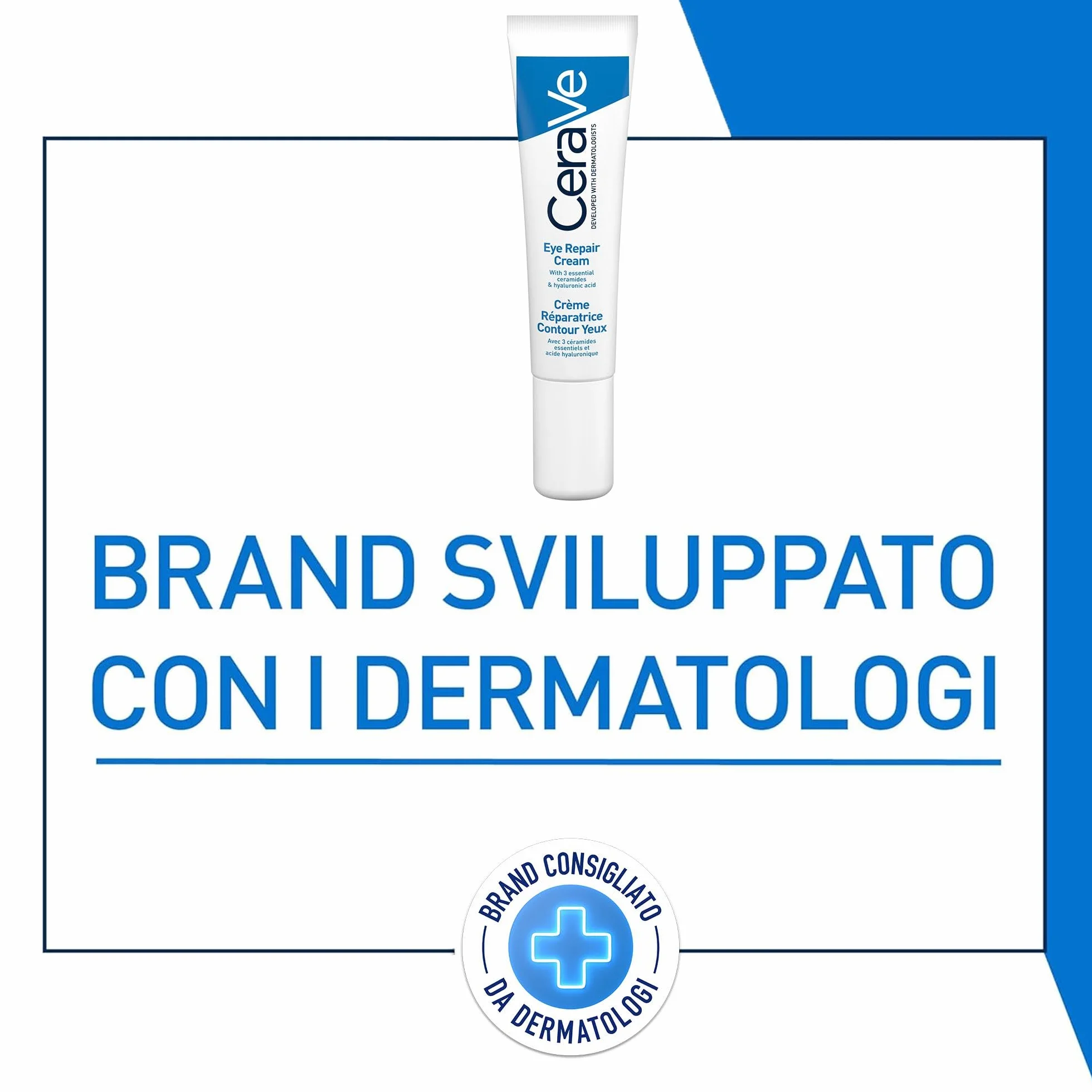 CeraVe Crema Contorno Occhi Riparatrice con Acido Ialuronico e Ceramidi,  Tutti i Tipi di Pelle