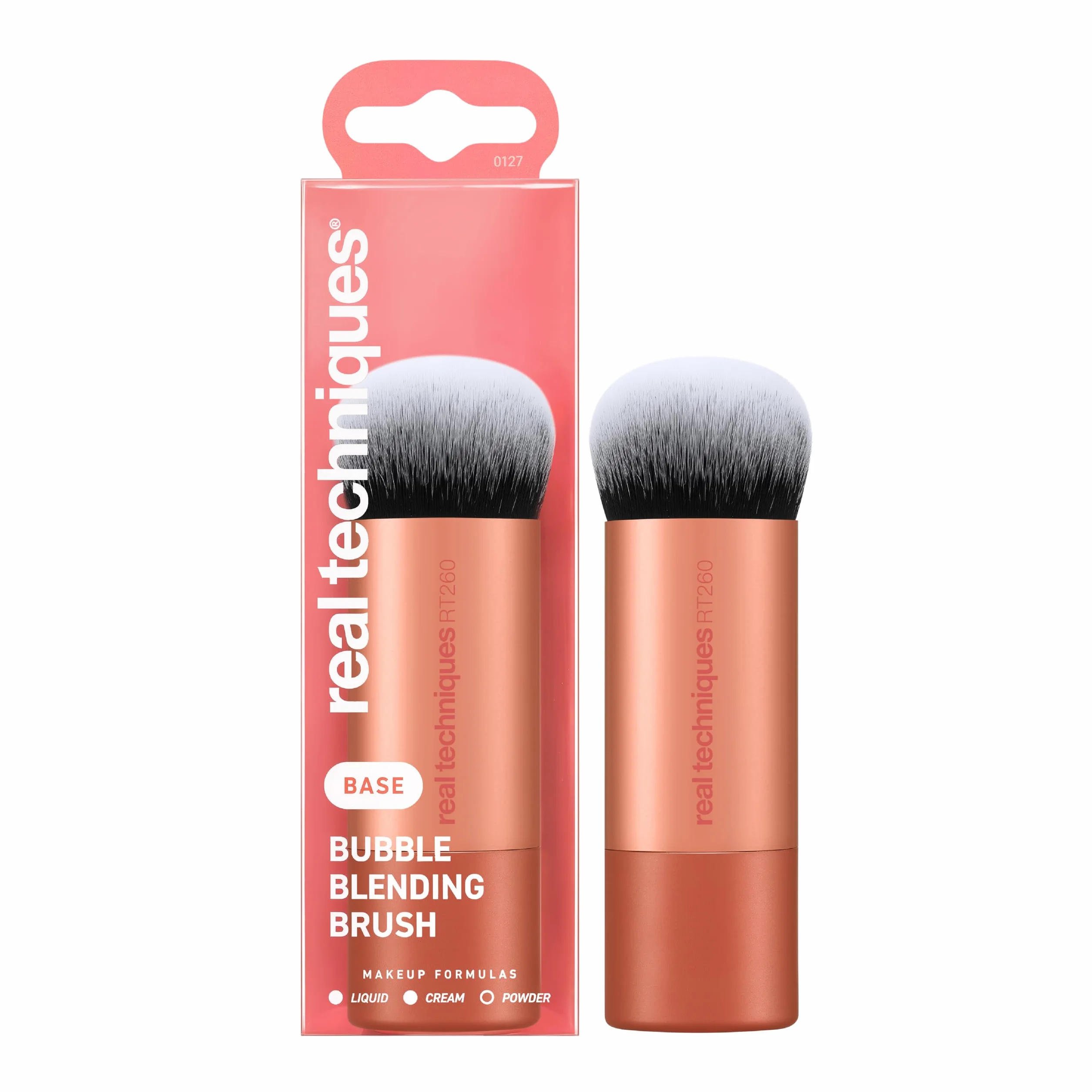 Real Techniques Pennello da trucco Bubble Blending, pennello da viso multiuso per prodotti liquidi, in crema e in polvere,1 confezione