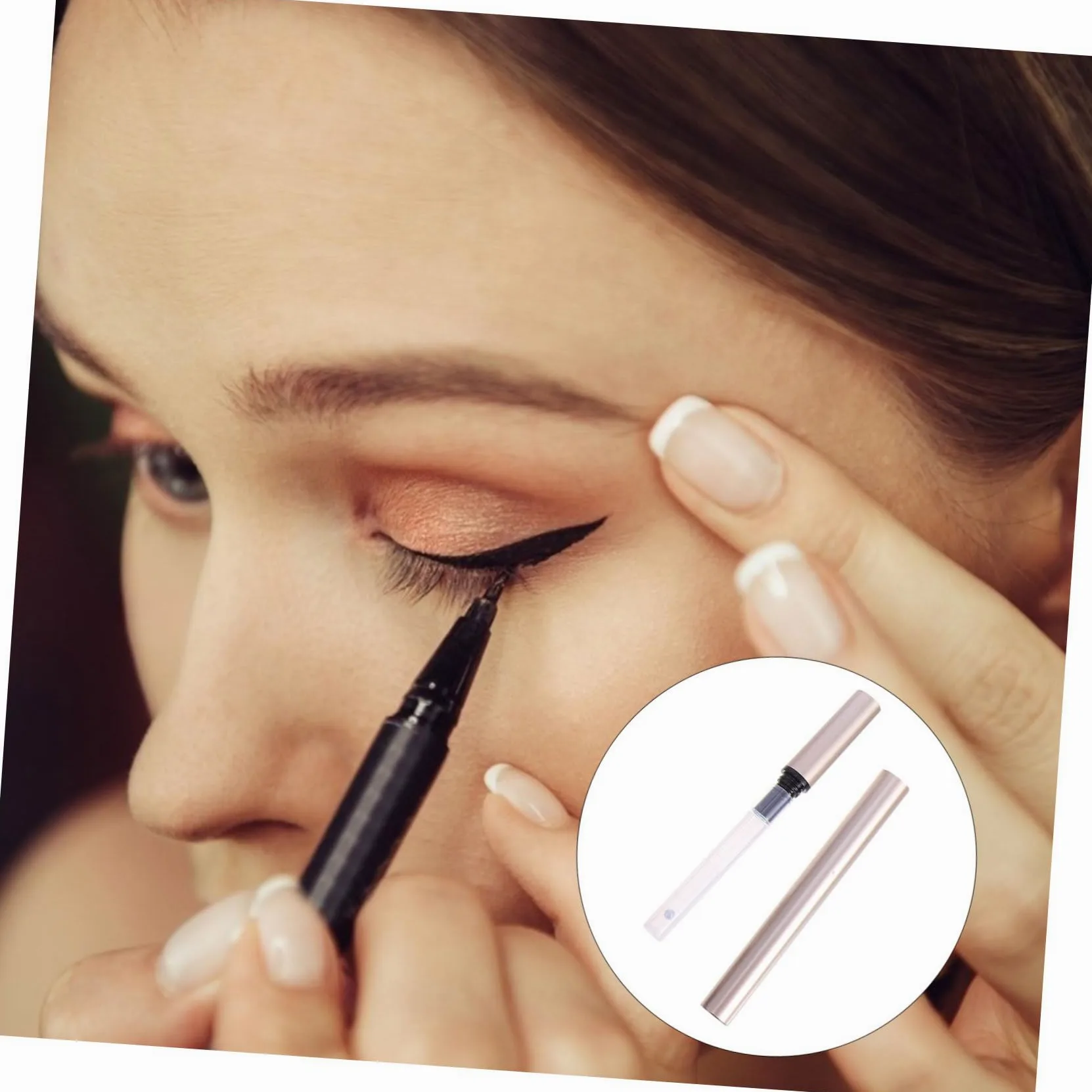 5 Pezzi Tubetti Vuoti per Eyeliner Liquido da 1ml in Plastico Oro, Contenitore Portatile per Penna Eyeliner Ricaricabile per Saloni di Bellezza