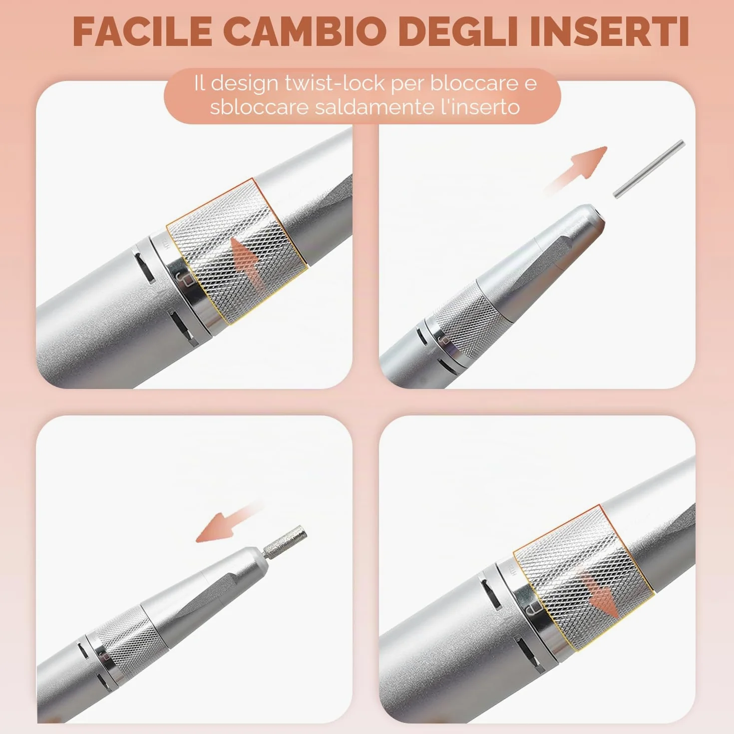 Fresa unghie professionale JCMaster, 35.000 U/min, lima elettrica portatile per unghie in gel e acrilico, batteria ricaricabile, incl. 12 punte, comando a pulsante.