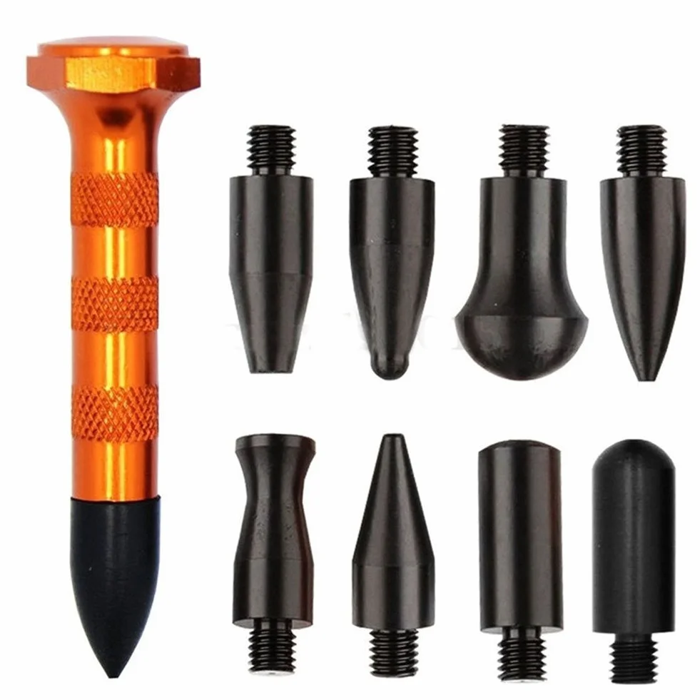 Kit riparazione ammaccature senza vernice 10 pezzi martello gomma punte tirabolli auto professionale rimozione grandine