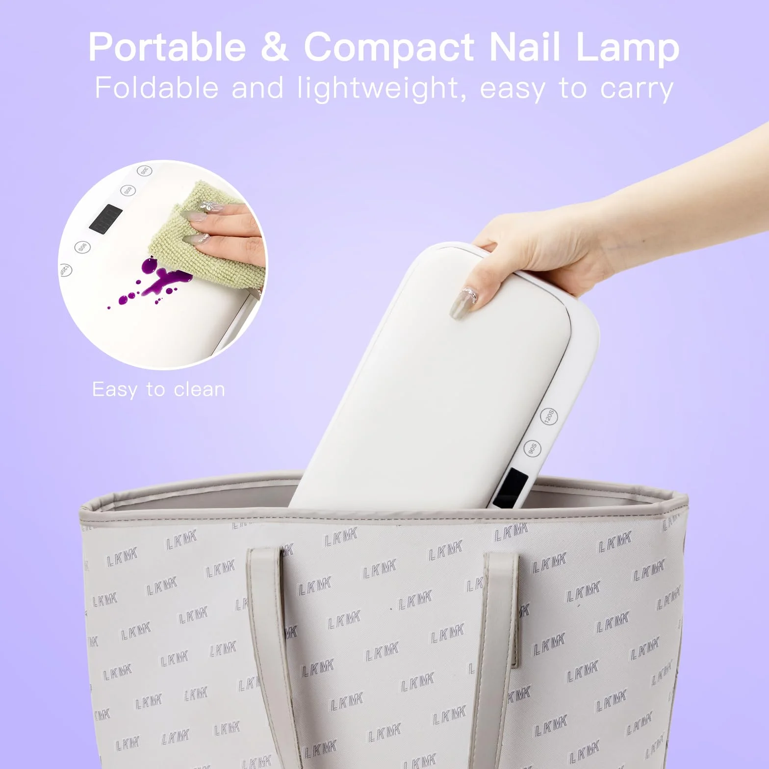 Lampada UV per Unghie con Bracciolo e Guanti UV: Professionale LED Lampada per Unghie, 4 Timer Asciugatrice Pieghevole con Poggiamano per Unghie Smalto Gel per Casa e in Salone, Bianco