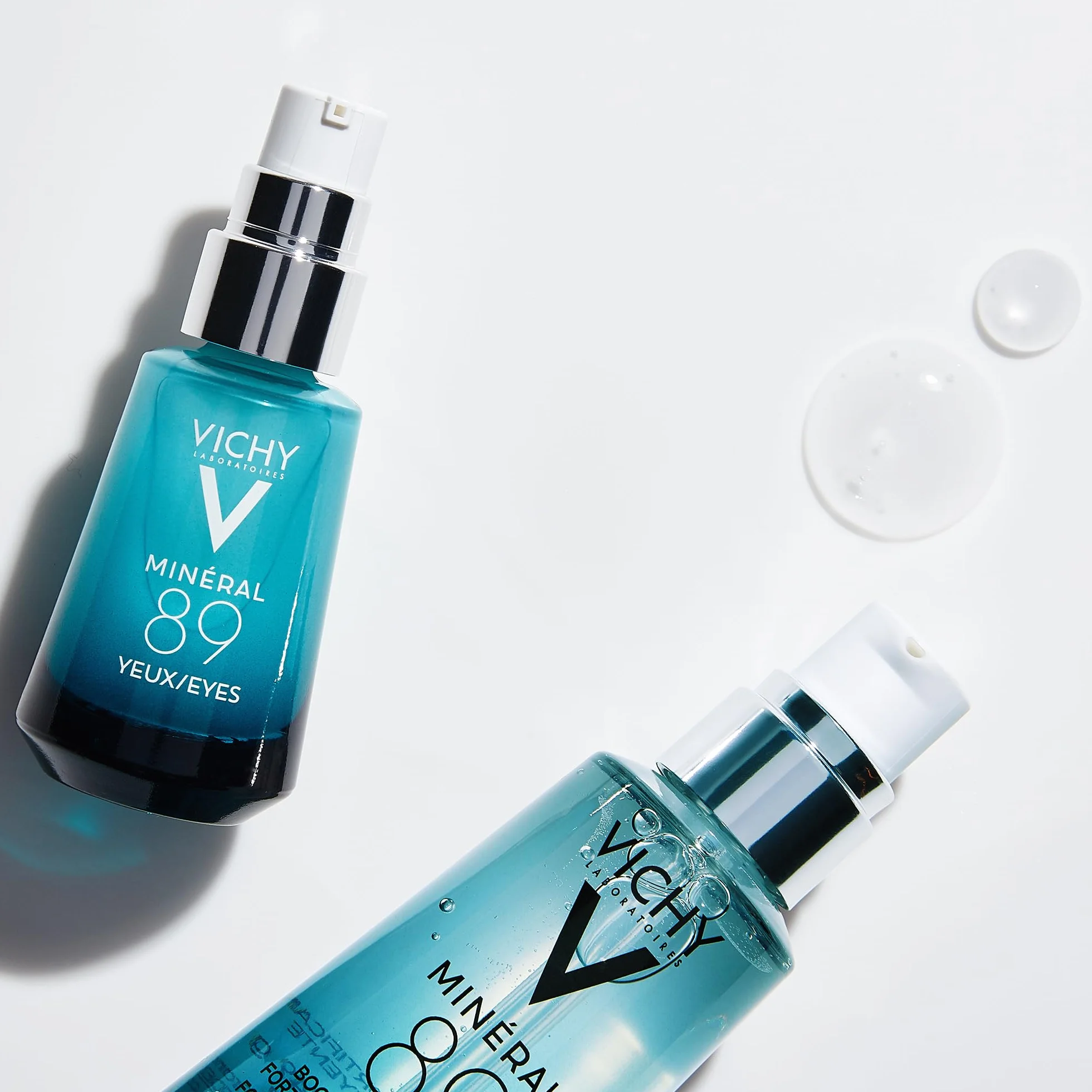Vichy Minéral 89, Gel Occhi Fortificante, Per Tutti i Tipi di Pelle, 8H di Idratazione, Riduce Borse, Occhiaie e Linee Sottili, Con Caffeina, Acido Ialuronico e Acqua Vulcanica, 15 ml