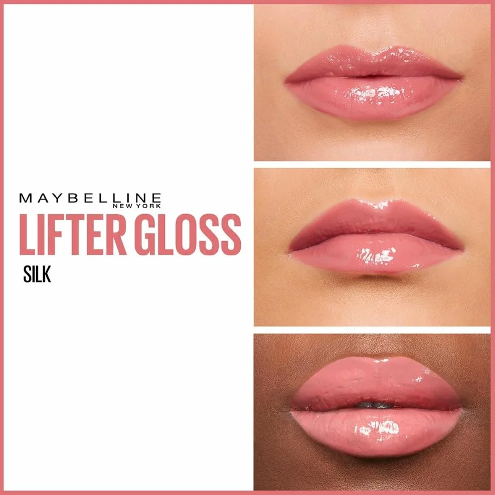 Maybelline New York Lifter Gloss, Lucidalabbra con acido ialuronico, Effetto rimpolpante e idratante, Silk (004), 5,4 ml