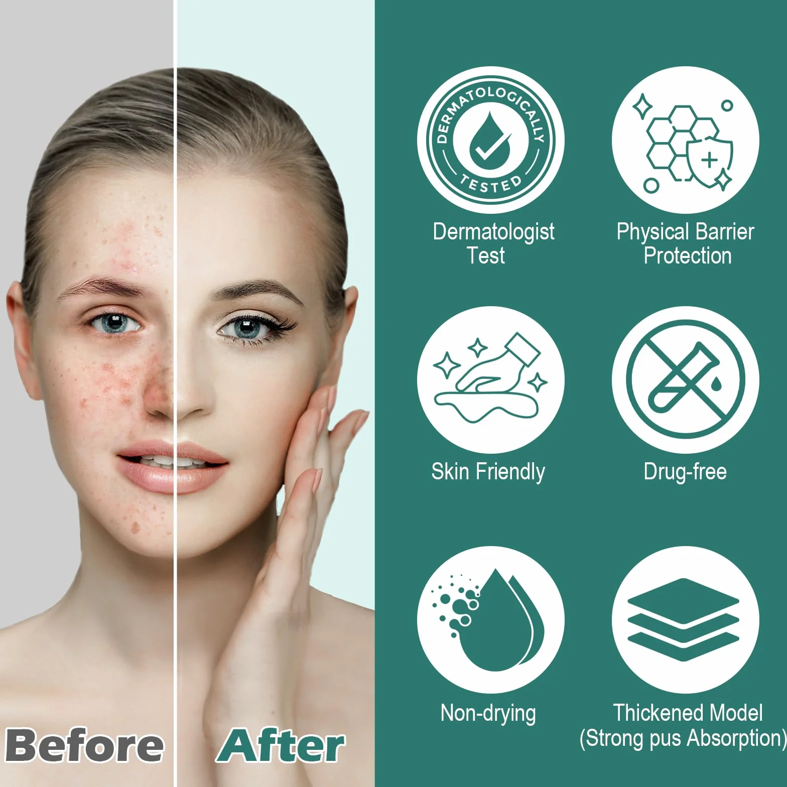 400 Pezzi Cerotti Brufoli, Pimple Patch Brufoli, Stelline Invisibili Idrocolloide Acne Pimple, 2-In-1 Cerotti Per Brufoli Viso con 10 Tamponi Imbevuti di Alcol e Pinzette