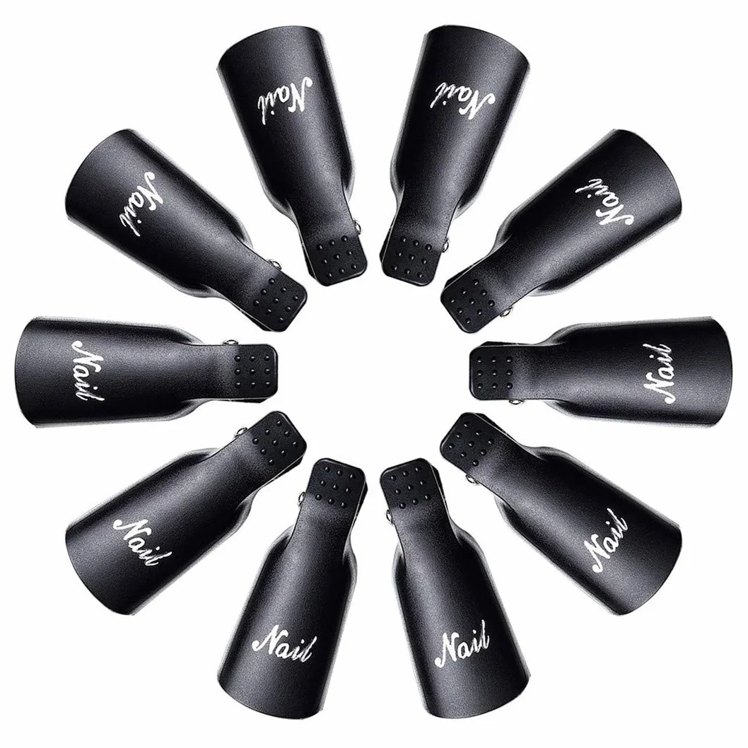 Clip per Rimuovere lo Smalto, Acrilico Chiodo Arte Berretto Gel Dello Smalto Strumento per Avvolgere le Unghie per Manicure UV Rimozione Clips Nail Polish Remover