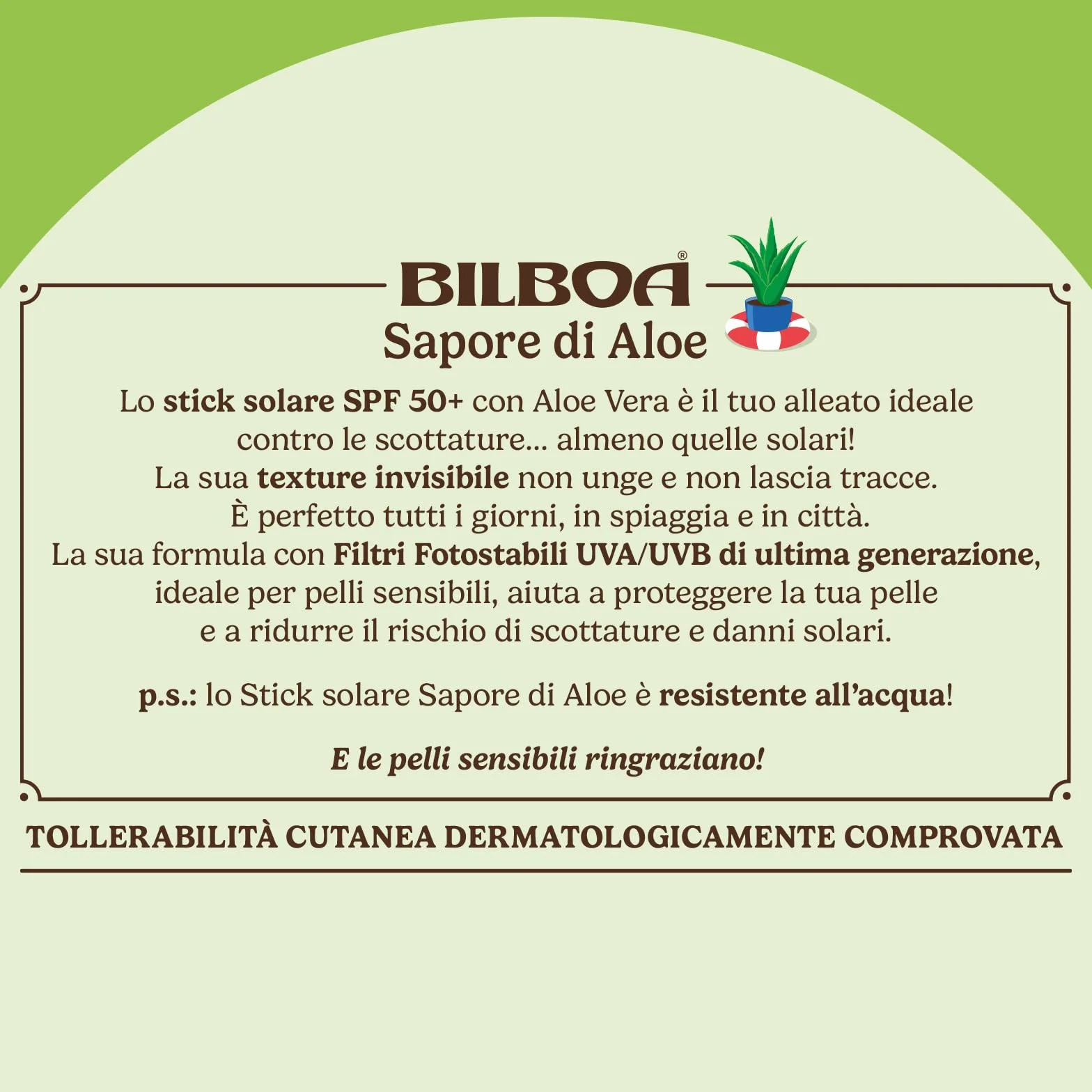 Bilboa Sapore di Aloe Stick Solare SPF 50+ Protezione Solare 20 ml