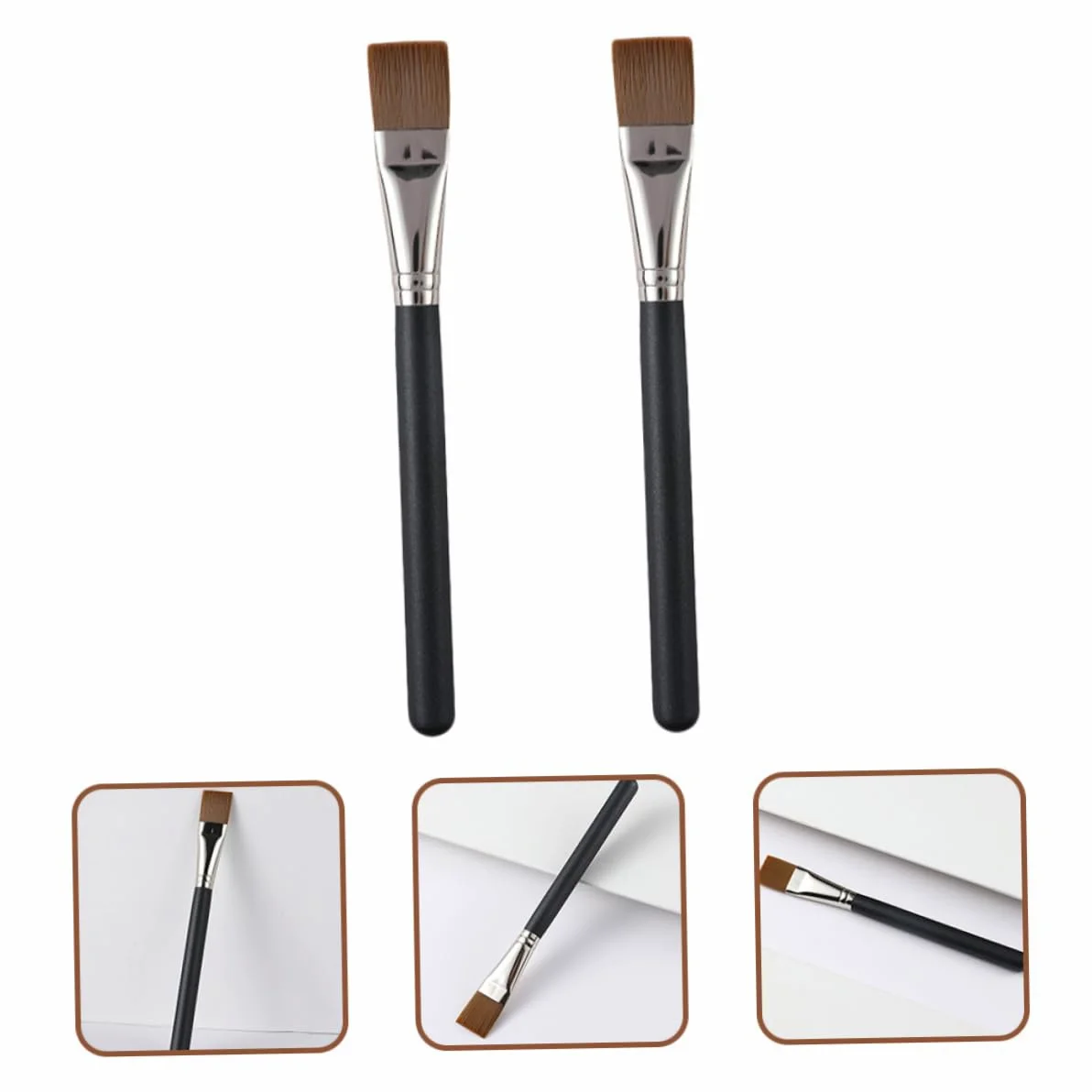 FRCOLOR 8pezzi Spazzola Per Da Applicatori Per Fondotinta e Trattamenti Di Bellezza Strumento Per Della Manico Ergonomico e Testa Flessibile Per Applicazioni Uniformi
