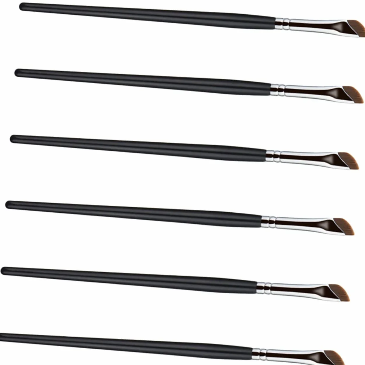 minkissy 30pezzi Pennelli Per Trucco Occhi Spazzole Angolate Per Ombretto Eyeliner e Con Manico Ergonomico Per Applicazione Facile e Comfort