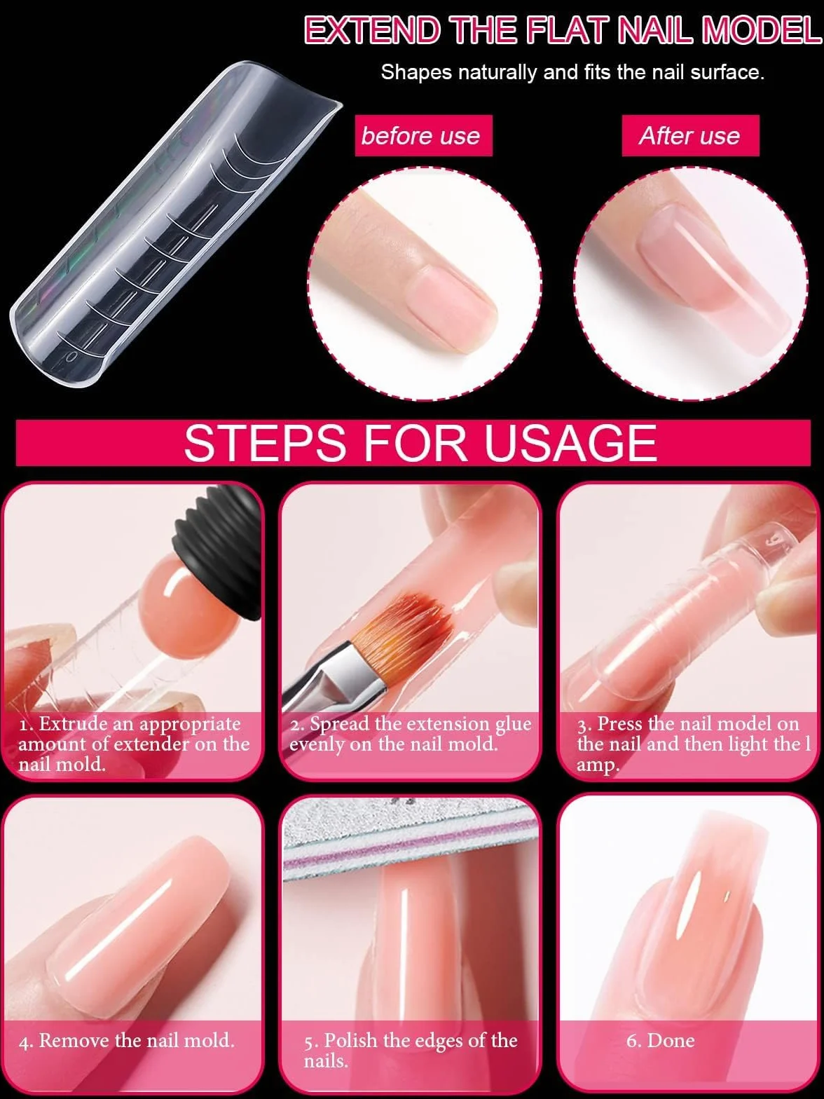 EBANKU Faux Ongles Capsule Ongles Acrylique,120PCS Unghie copertura completa Punte per Unghie in Acrilico Strumenti per l'estensione delle Unghie Forme per Unghie per Nail Aart, con Scala Graduata