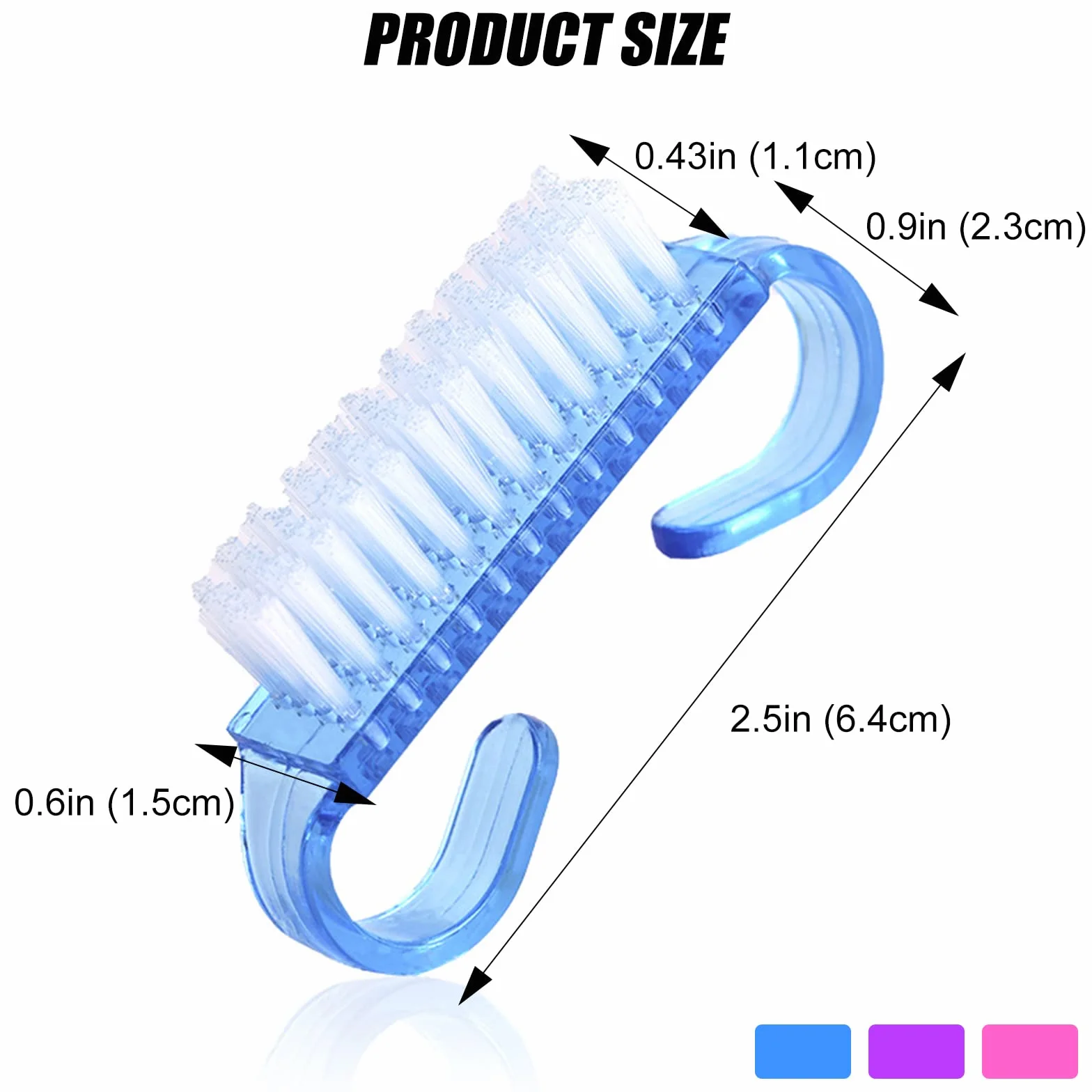 RETON 24 Pacchi Maniglia Grip Pennello per Unghie, Unghia Spazzola per Pulire Spazzola per Dita e Unghie Pulitore, Pennelli per Pedicure per Uomini e Donne