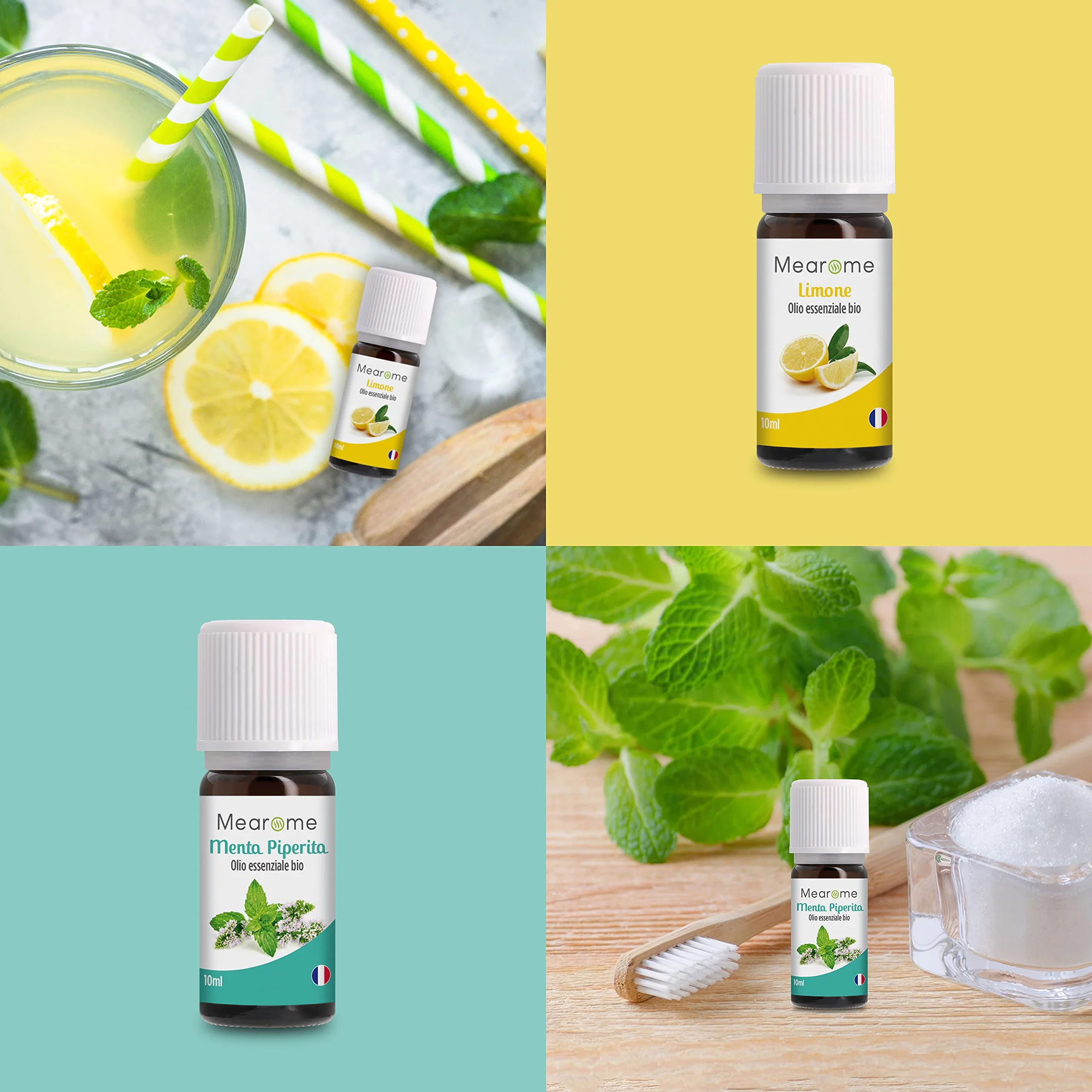 Nutrimea Oli Essenziali Biologici Cofanetto 8x10ml Aromaterapia Lavanda Eucalipto Menta