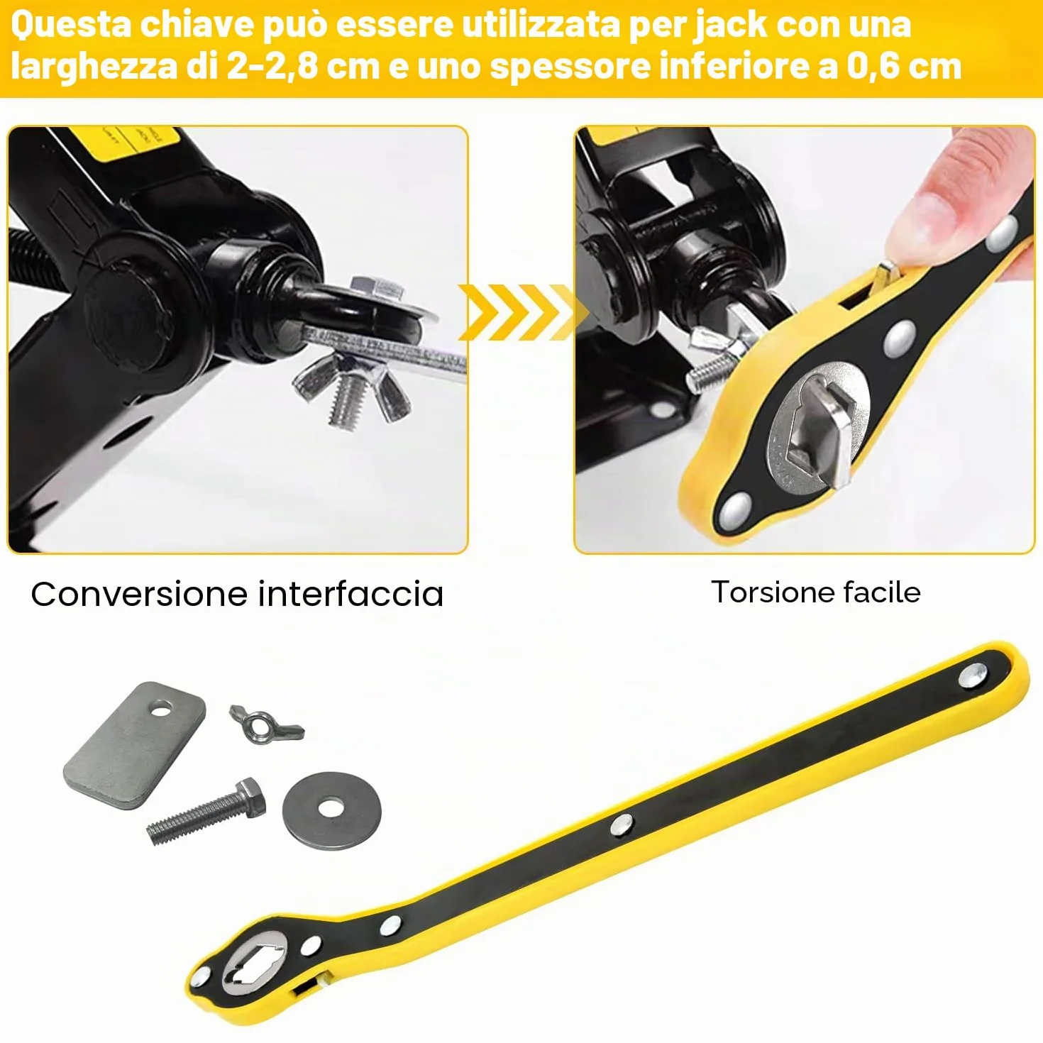Generale Chiave Inglese a Cricchetto 34cm con Manovella Estesa e Adattatori