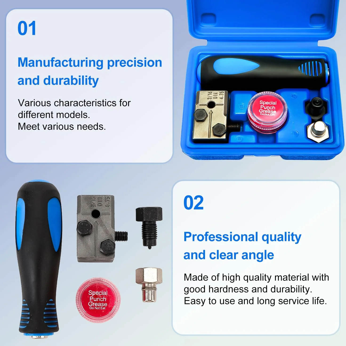 Kit Universale per Svasatura Tubi Freni 4,75 mm, Tubo Freno 4,76 mm x 7,62 m, 16 Raccordi 25FT