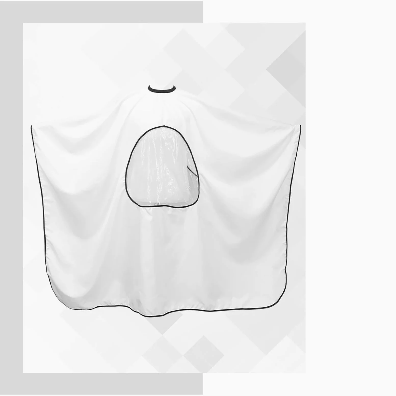 Capo Barbiere Mantella da parrucchiere da 3 pezzi Mantella da barbiere Finestra di visualizzazione trasparente Mantello for taglio di capelli impermeabile Prospettiva Grembiule da barbiere(White)