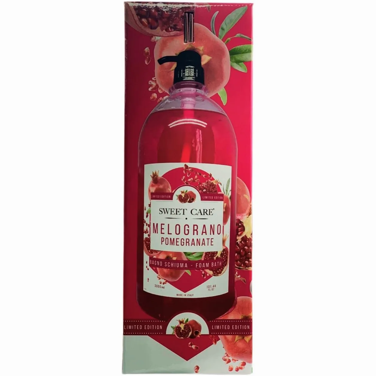2x Bagnoschiuma MELOGRANO Con Dispenser,Dolce Profumazione Al Melograno e Mirtillo Nero.La Sua Formulazione Limita L’Insorgenza Di Reazioni Avverse e Garantisce Un’Estrema Tollerabilità Cutanea 3000ml