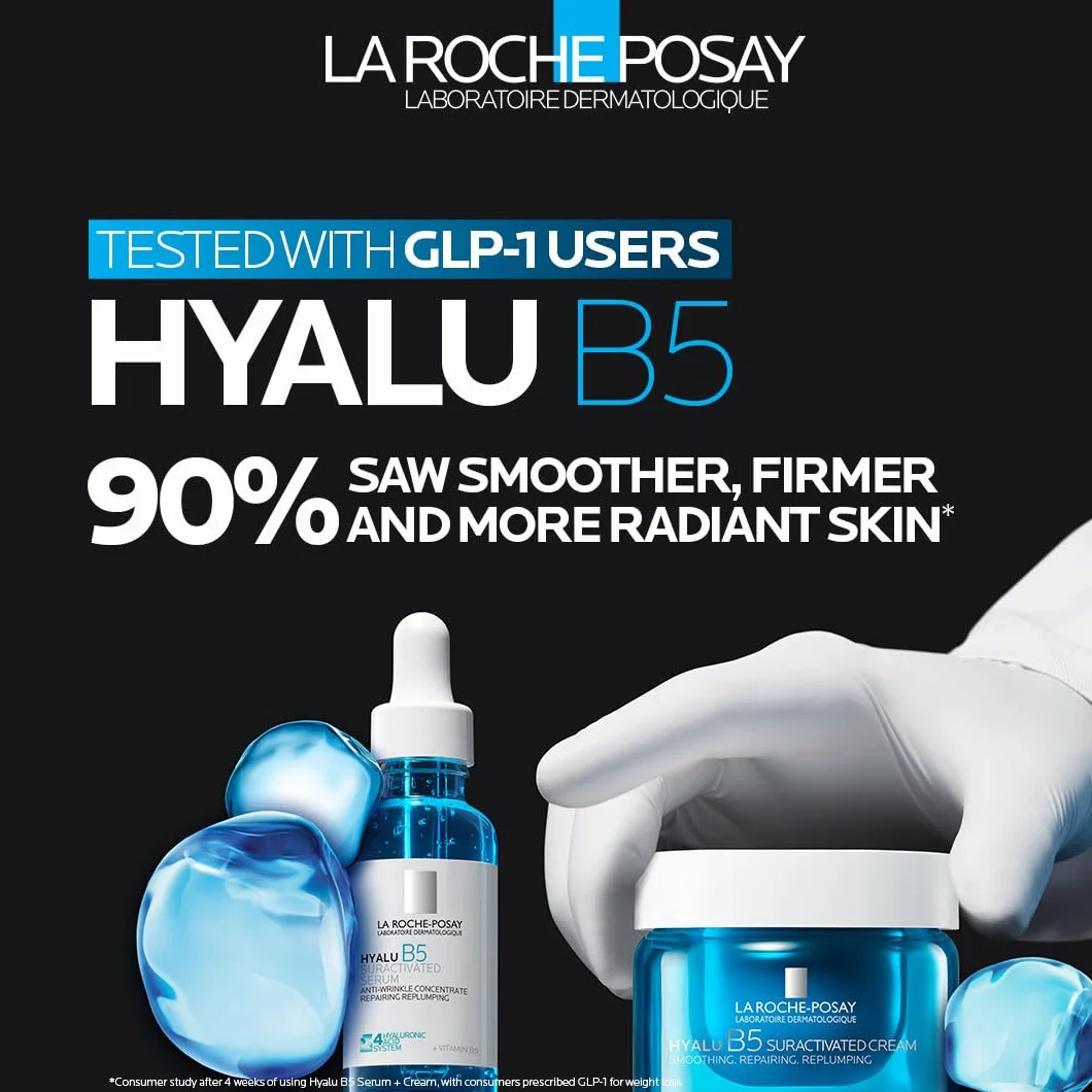 La Roche-Posay Hyalu B5, Crema Anti-Rughe Rassodante, Azione Levigante e Rimpolpante, Rughe e Linee Sottili Ridotte, Con 3 Tipi di Acido Ialuronico e Vitamina B5, 50 ml