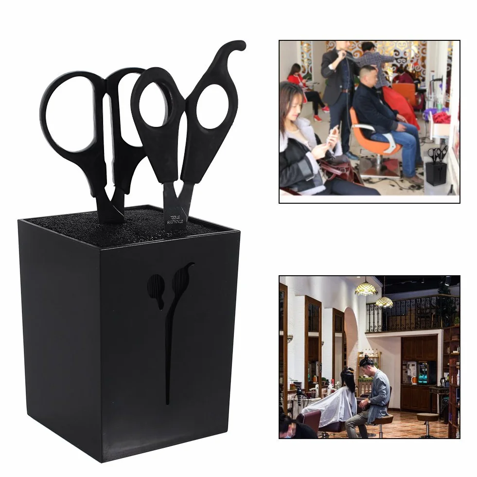 Scissor Holders Forbici multifunzionali Storage Haircut Organizer Scissor Stand professionale - Uso personale (Nero)