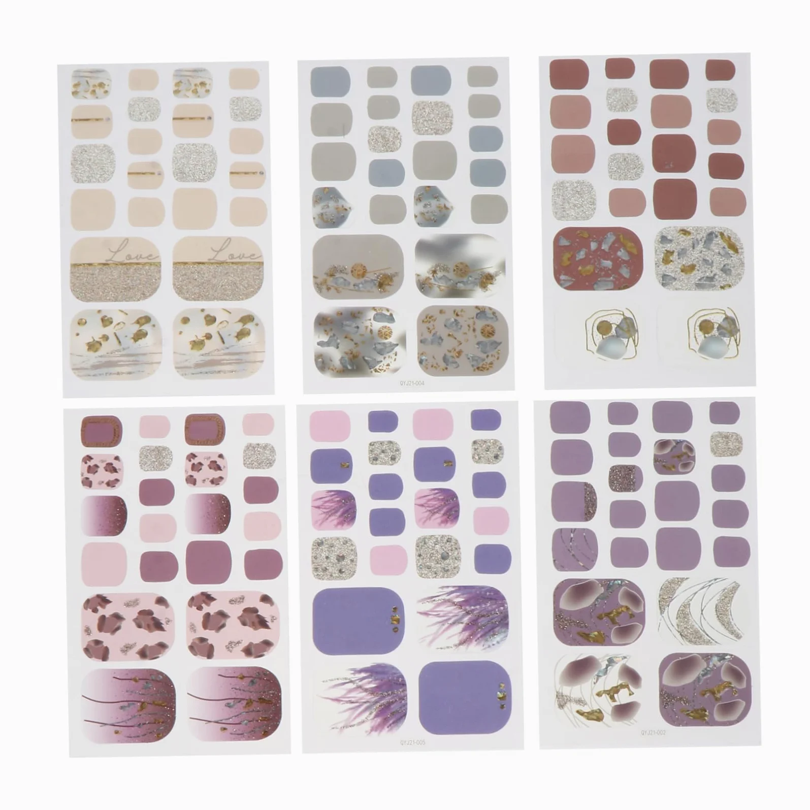 5 Set Adesivi Unghie Impermeabili Autoadesivi Decorazioni Per Manicure Diy Set Design Variegati Per Unghie Facili Applicare E Rimuovere 6 Fogli*5