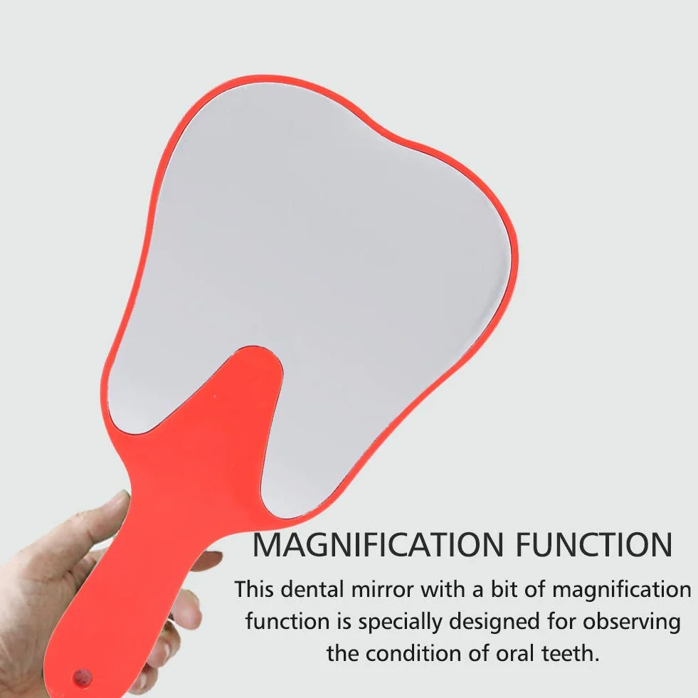 Specchietto per Cure odontoiatriche, Manico in plastica, Rosso