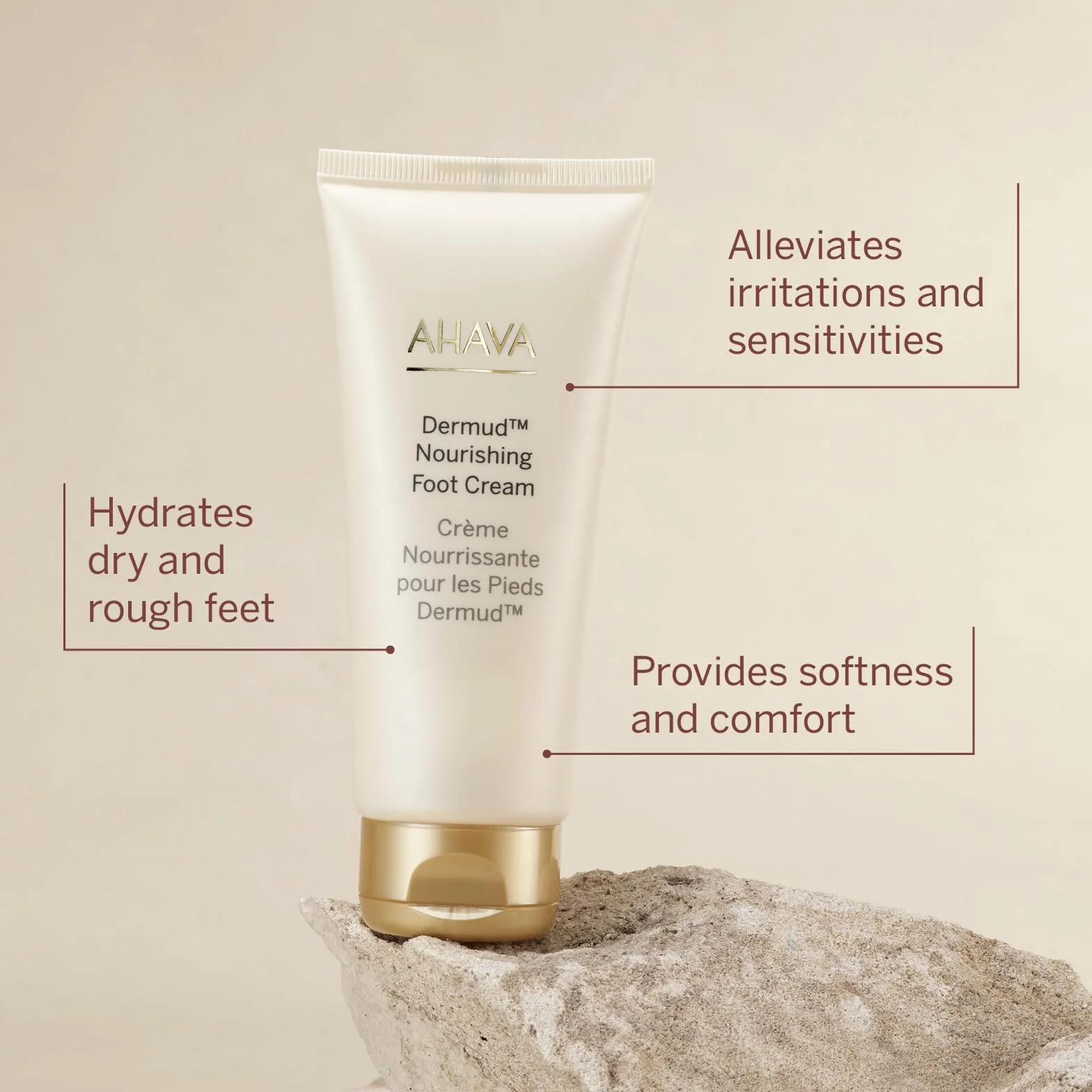 AHAVA Crema per i Piedi al Fango del Mar Morto - Idratazione Intensa e Nutrimento per Piedi Morbidi e Levigati - 100ml