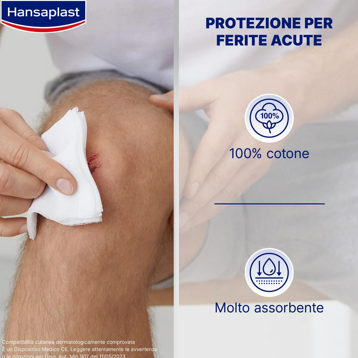 Hansaplast Cotone Idrofilo Pretagliato 100% puro cotone biodegradabile 100 g